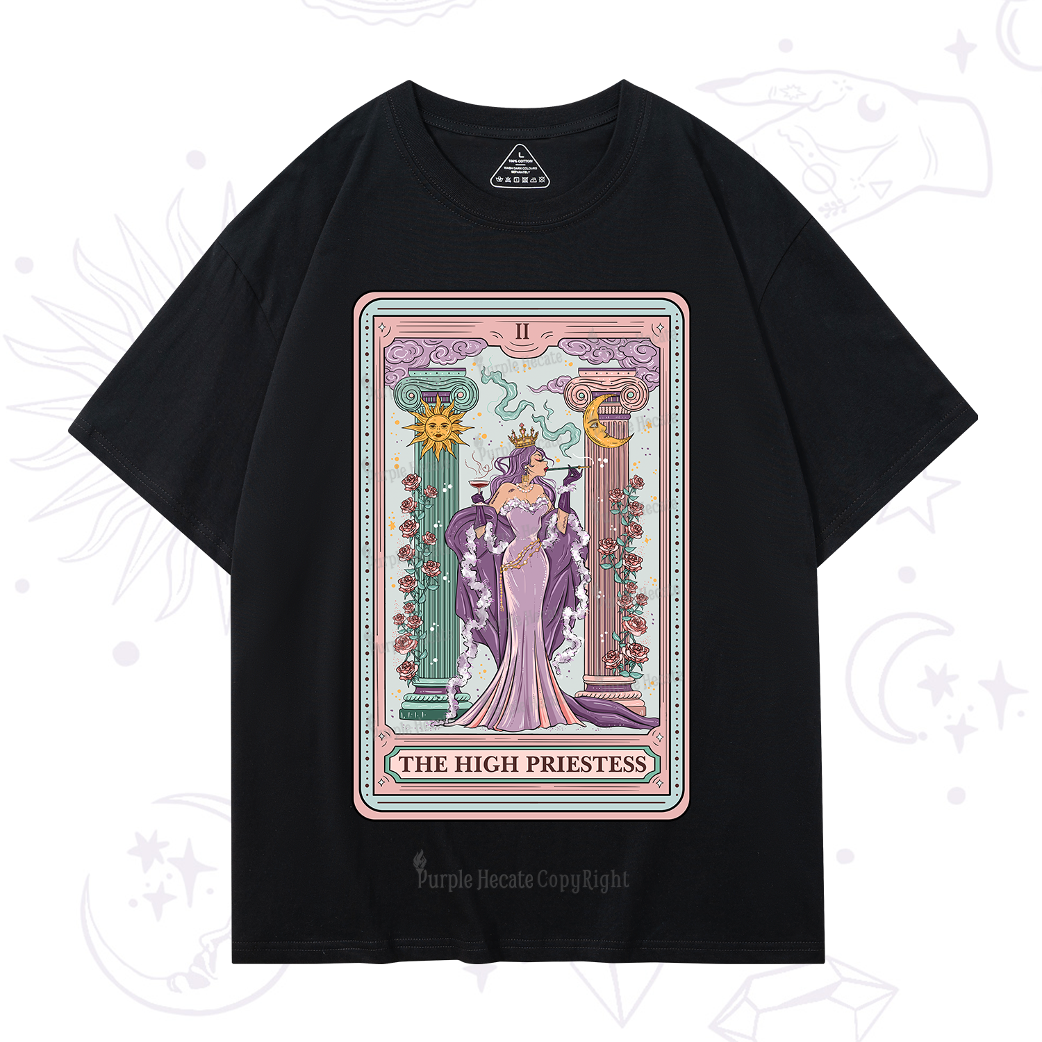 Purplehecate The High Priestess Tarot Card T-Shirt