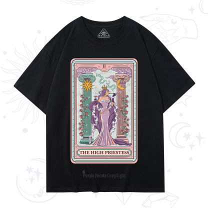 Purplehecate The High Priestess Tarot Card T-Shirt