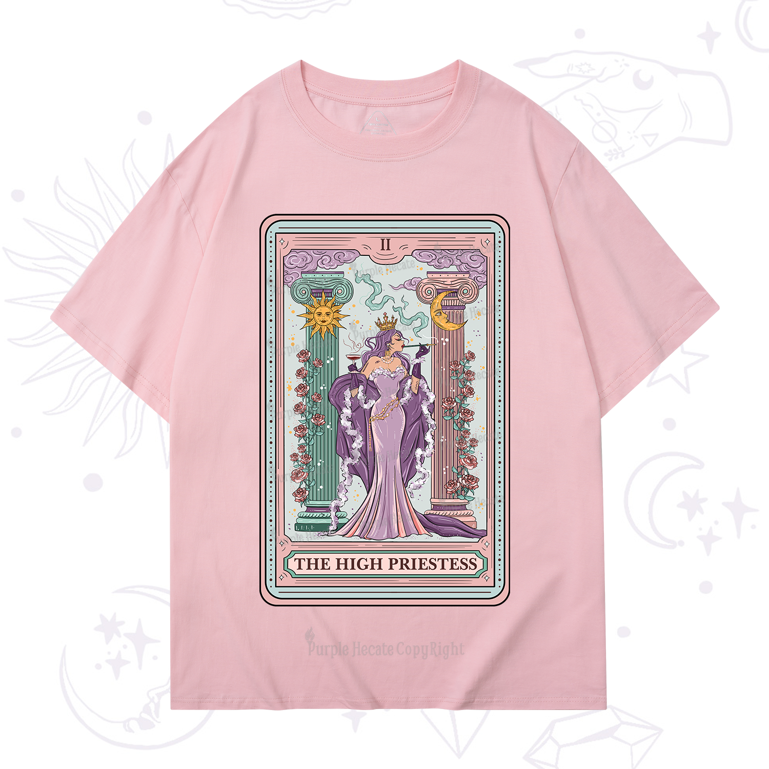 Purplehecate The High Priestess Tarot Card T-Shirt