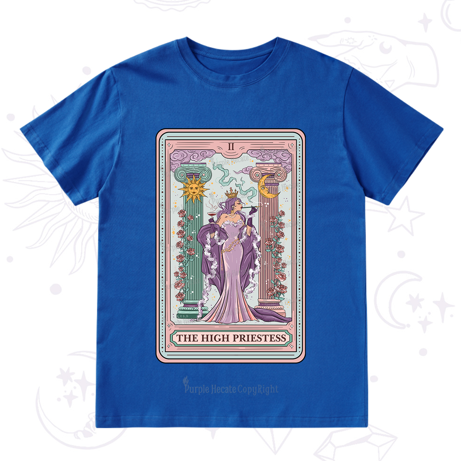 Purplehecate The High Priestess Tarot Card T-Shirt