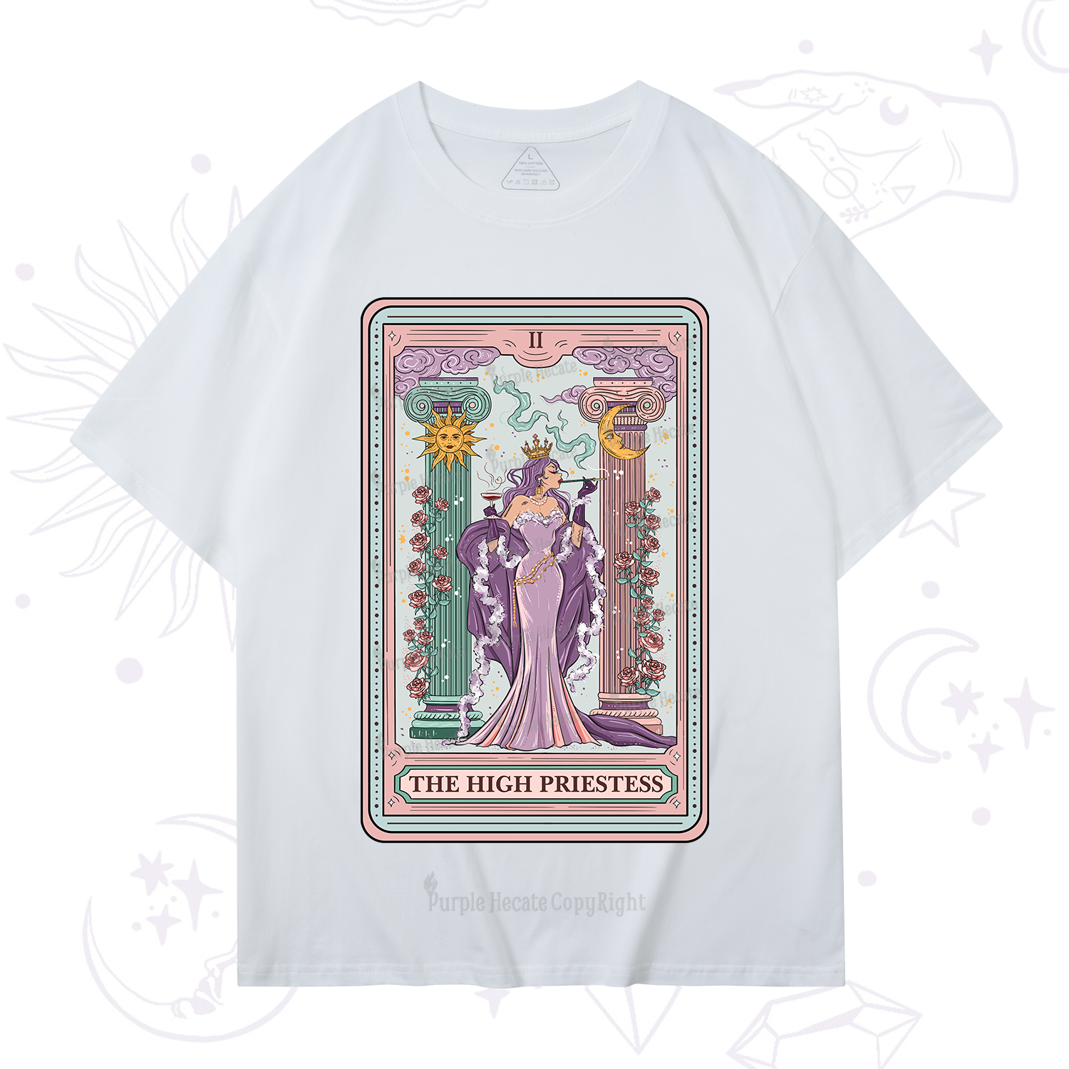 Purplehecate The High Priestess Tarot Card T-Shirt