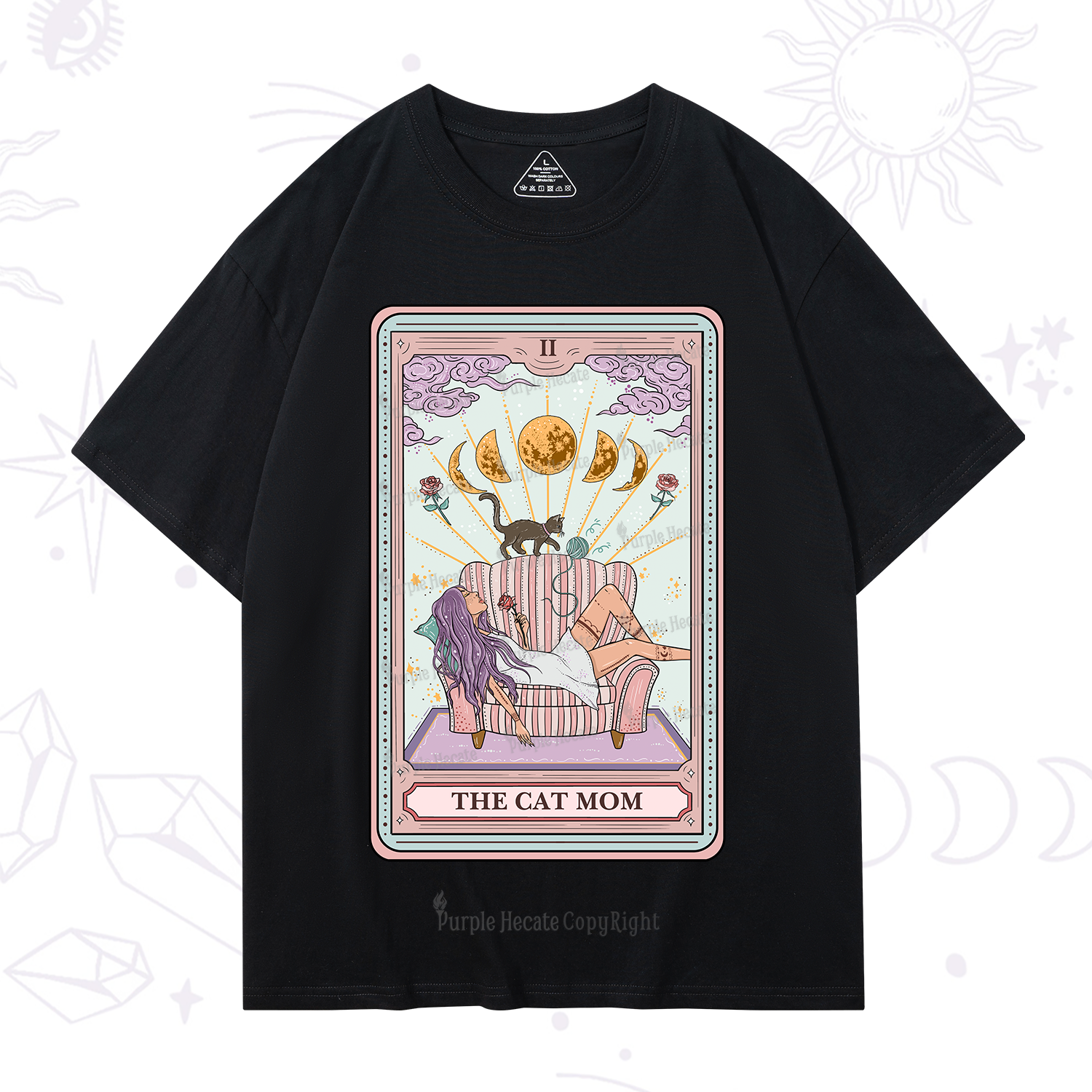 Purplehecate The Cat Mom Tarot T-Shirt