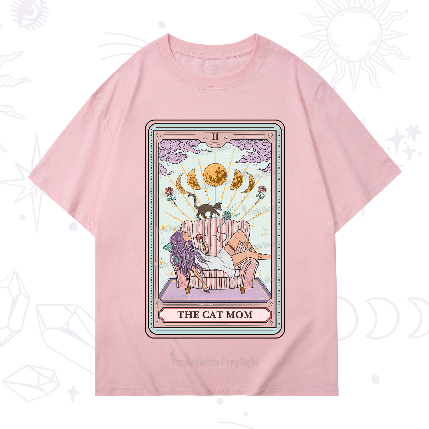 Purplehecate The Cat Mom Tarot T-Shirt