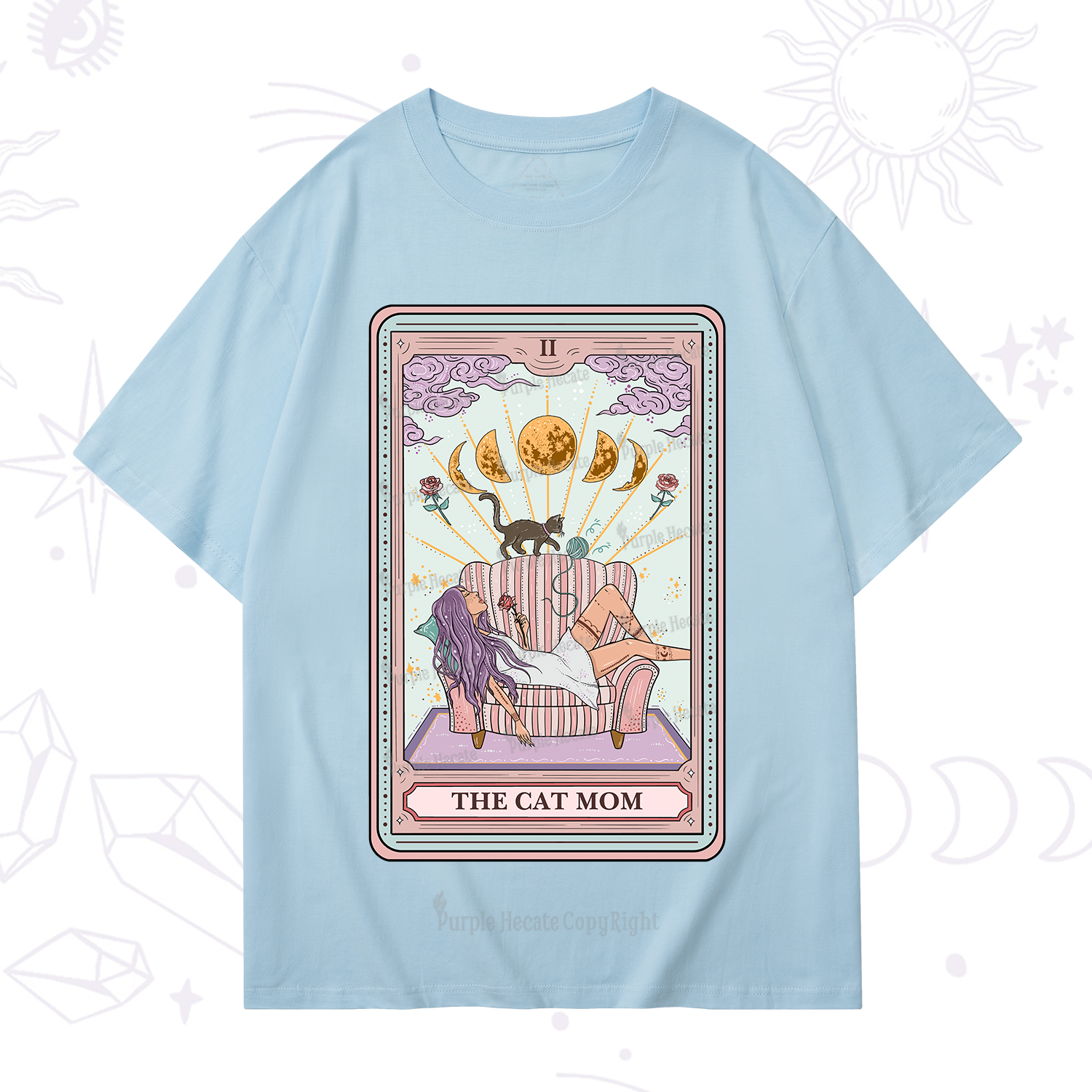 Purplehecate The Cat Mom Tarot T-Shirt