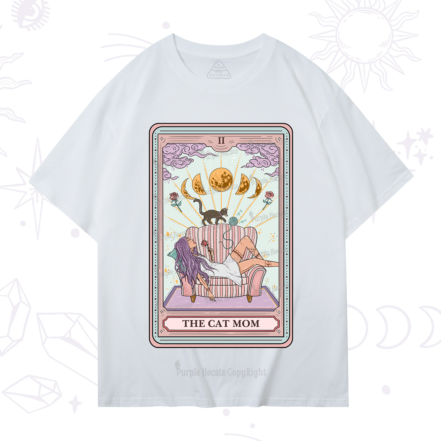 Purplehecate The Cat Mom Tarot T-Shirt