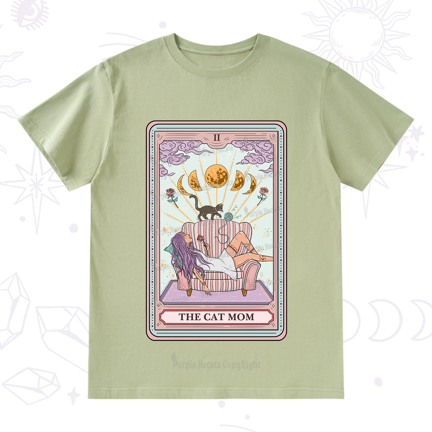 Purplehecate The Cat Mom Tarot T-Shirt