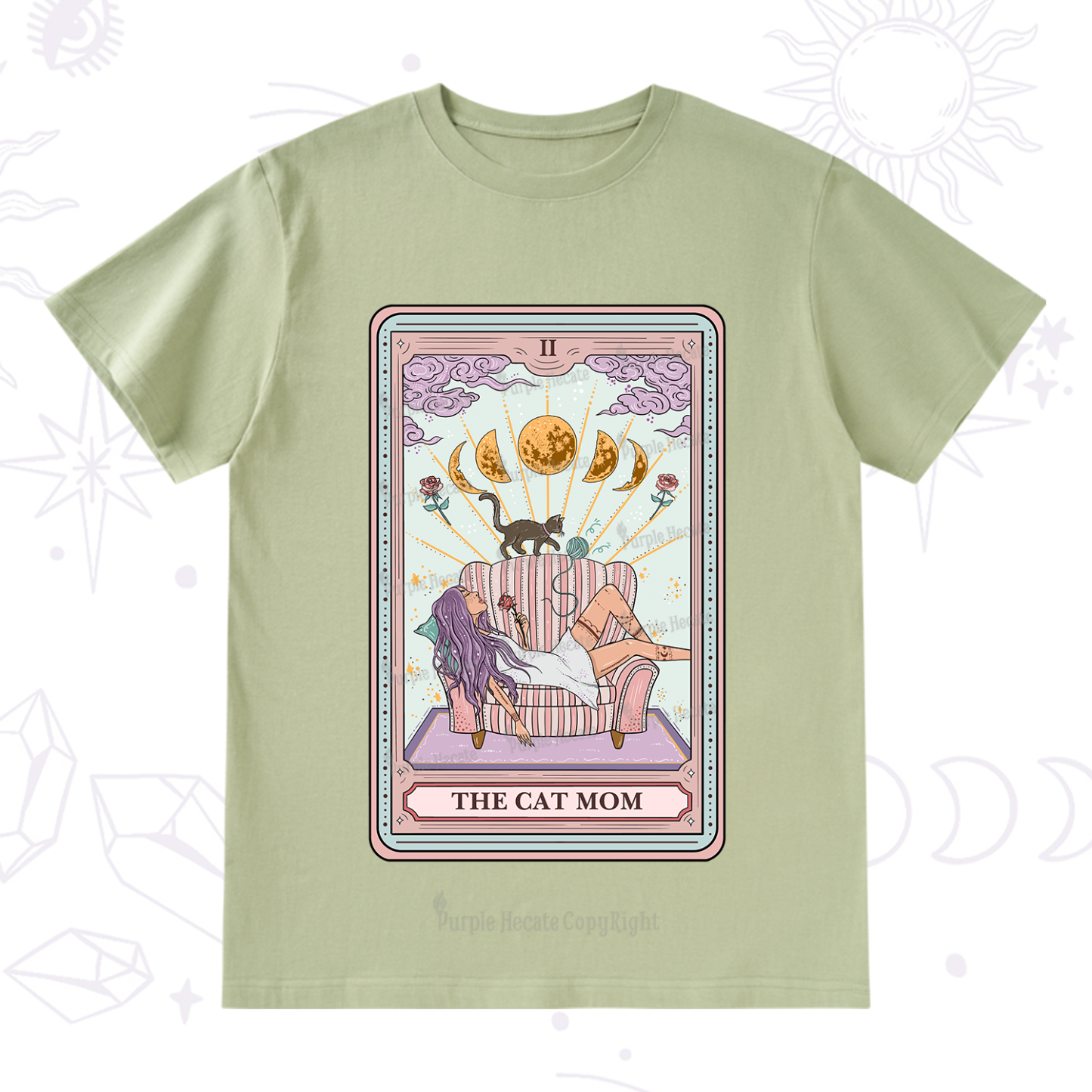 Purplehecate The Cat Mom Tarot T-Shirt