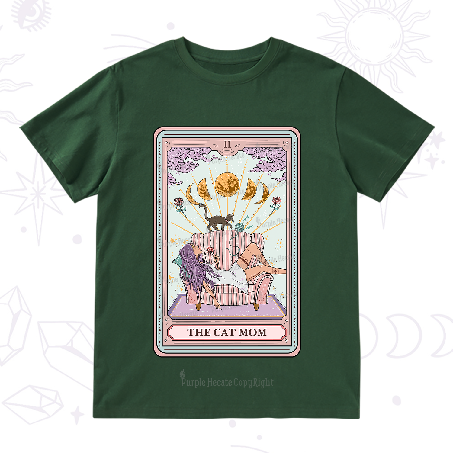 Purplehecate The Cat Mom Tarot T-Shirt