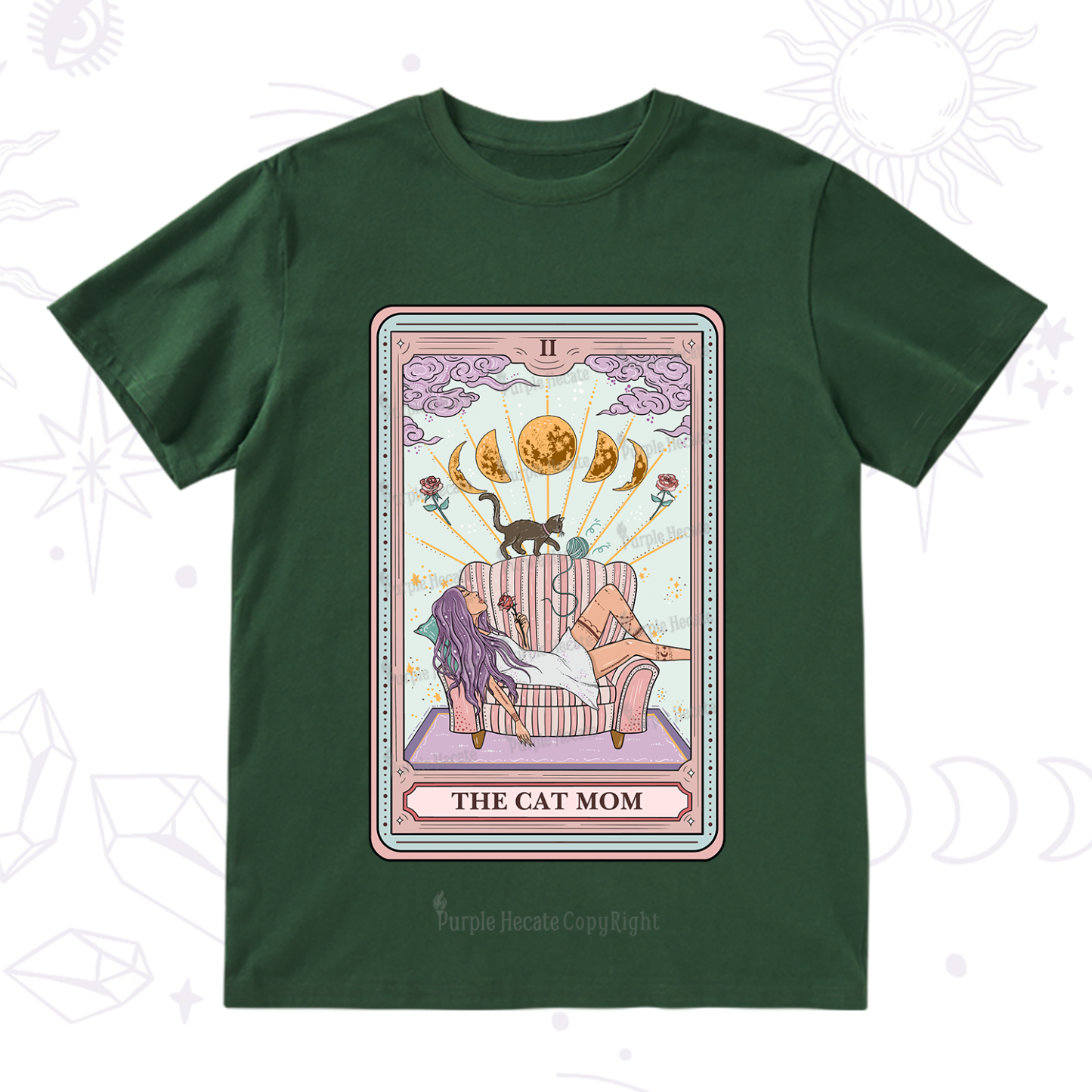 Purplehecate The Cat Mom Tarot T-Shirt
