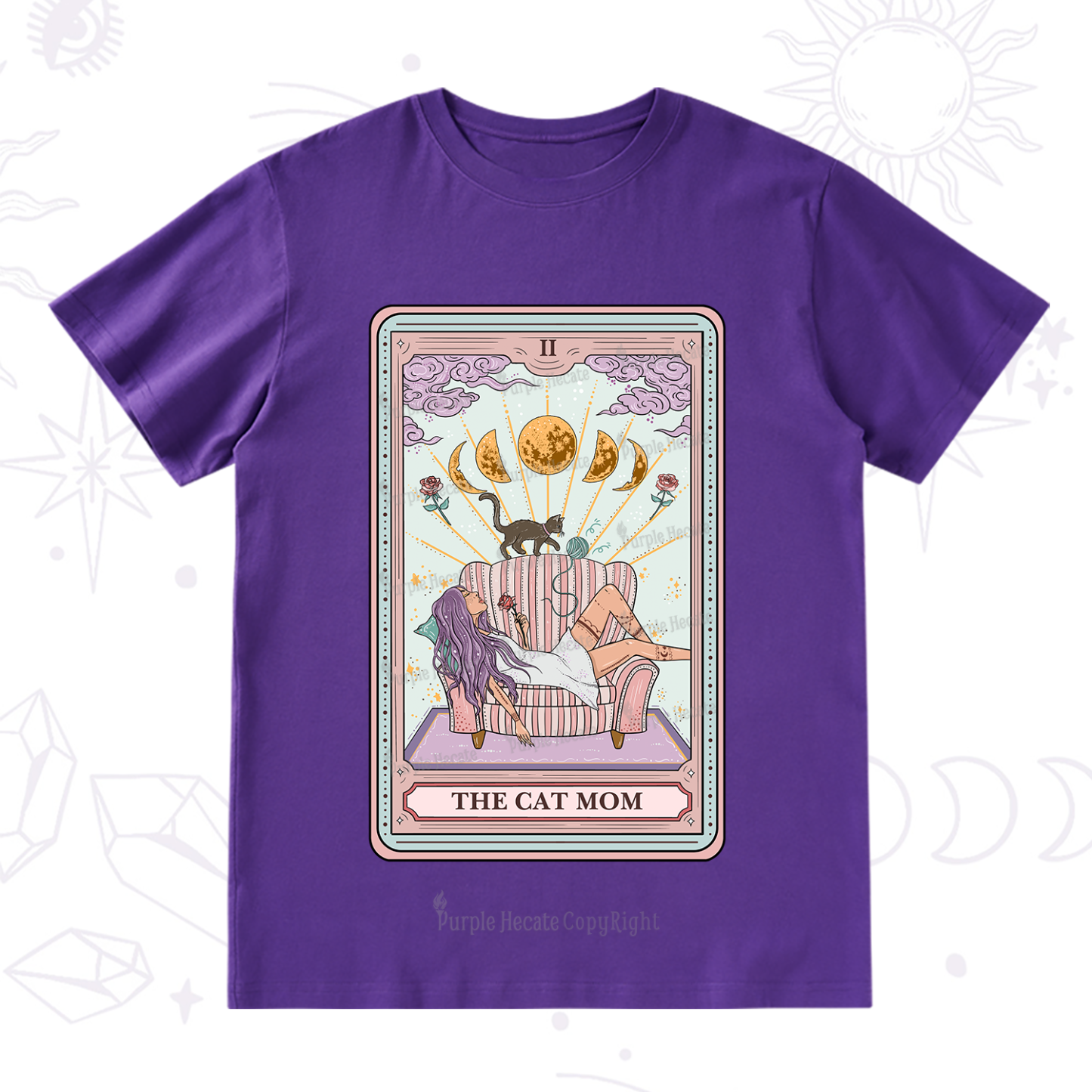 Purplehecate The Cat Mom Tarot T-Shirt