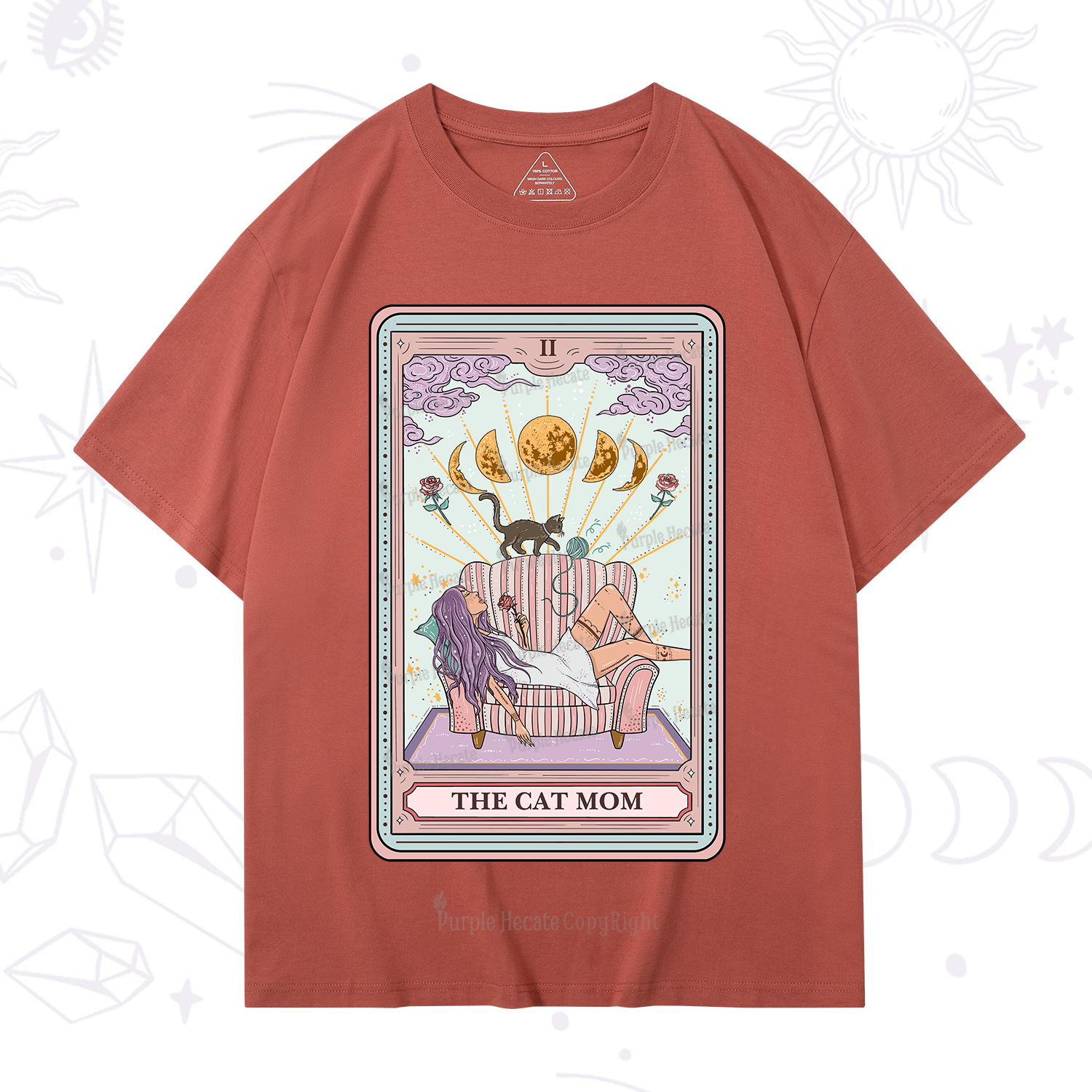 Purplehecate The Cat Mom Tarot T-Shirt