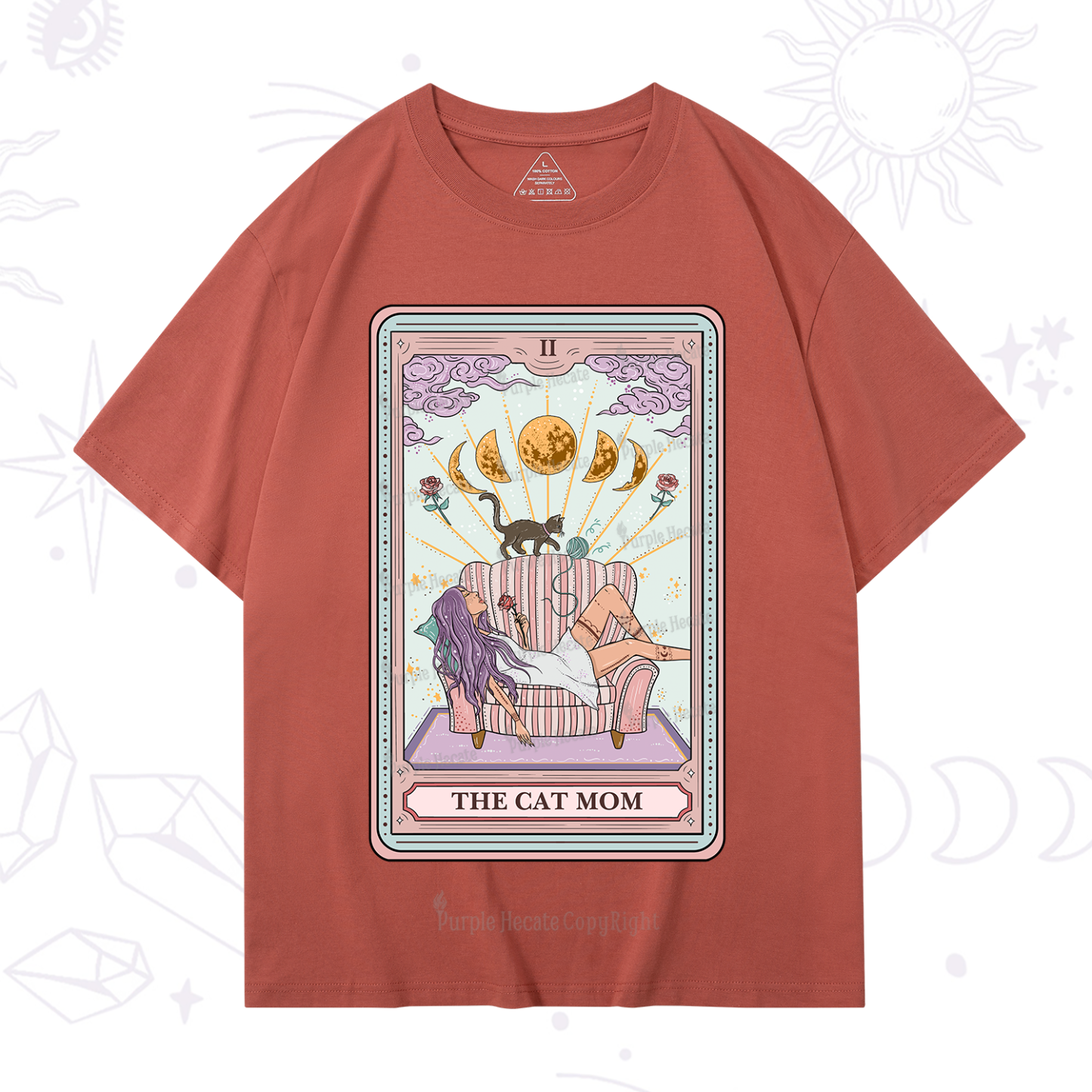 Purplehecate The Cat Mom Tarot T-Shirt