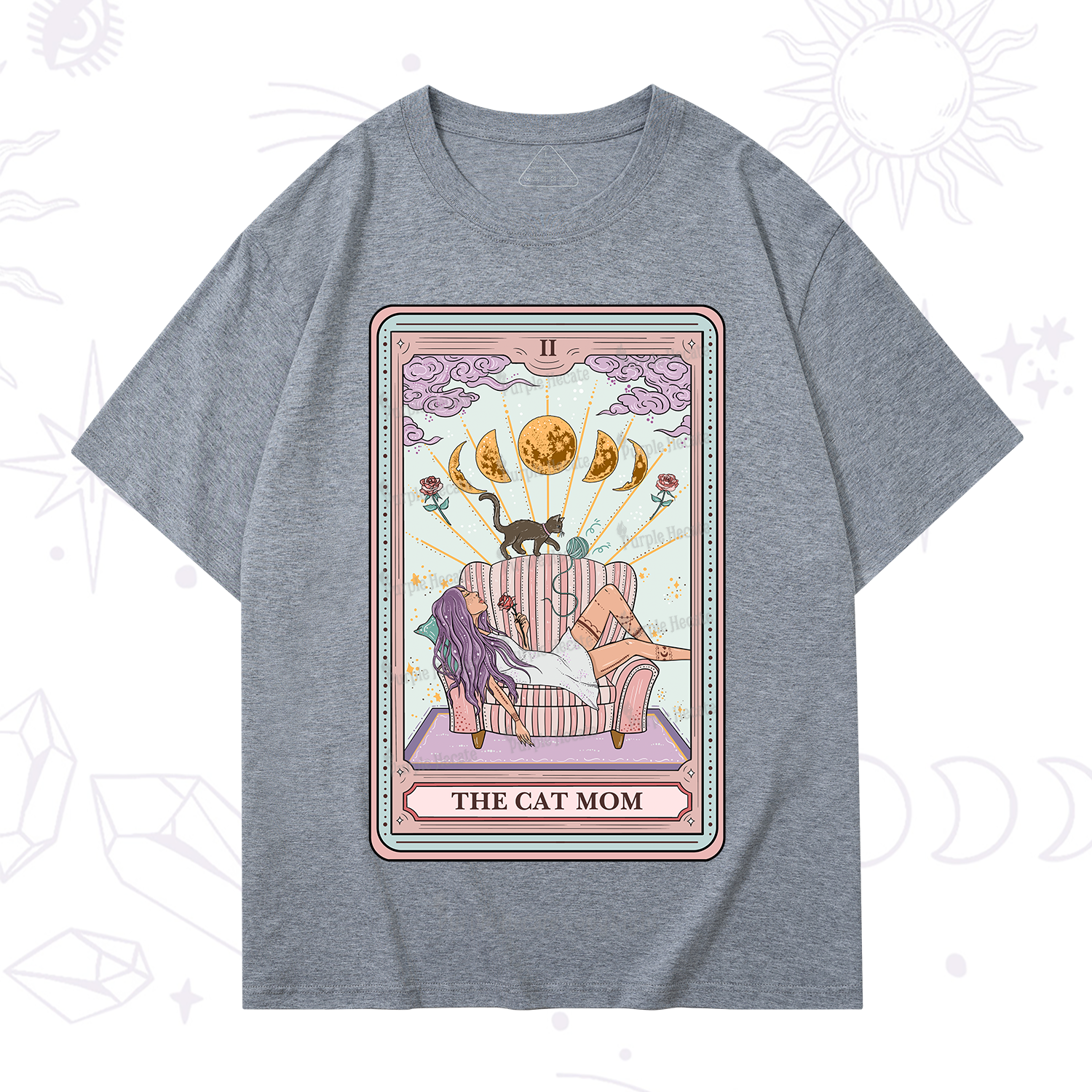 Purplehecate The Cat Mom Tarot T-Shirt