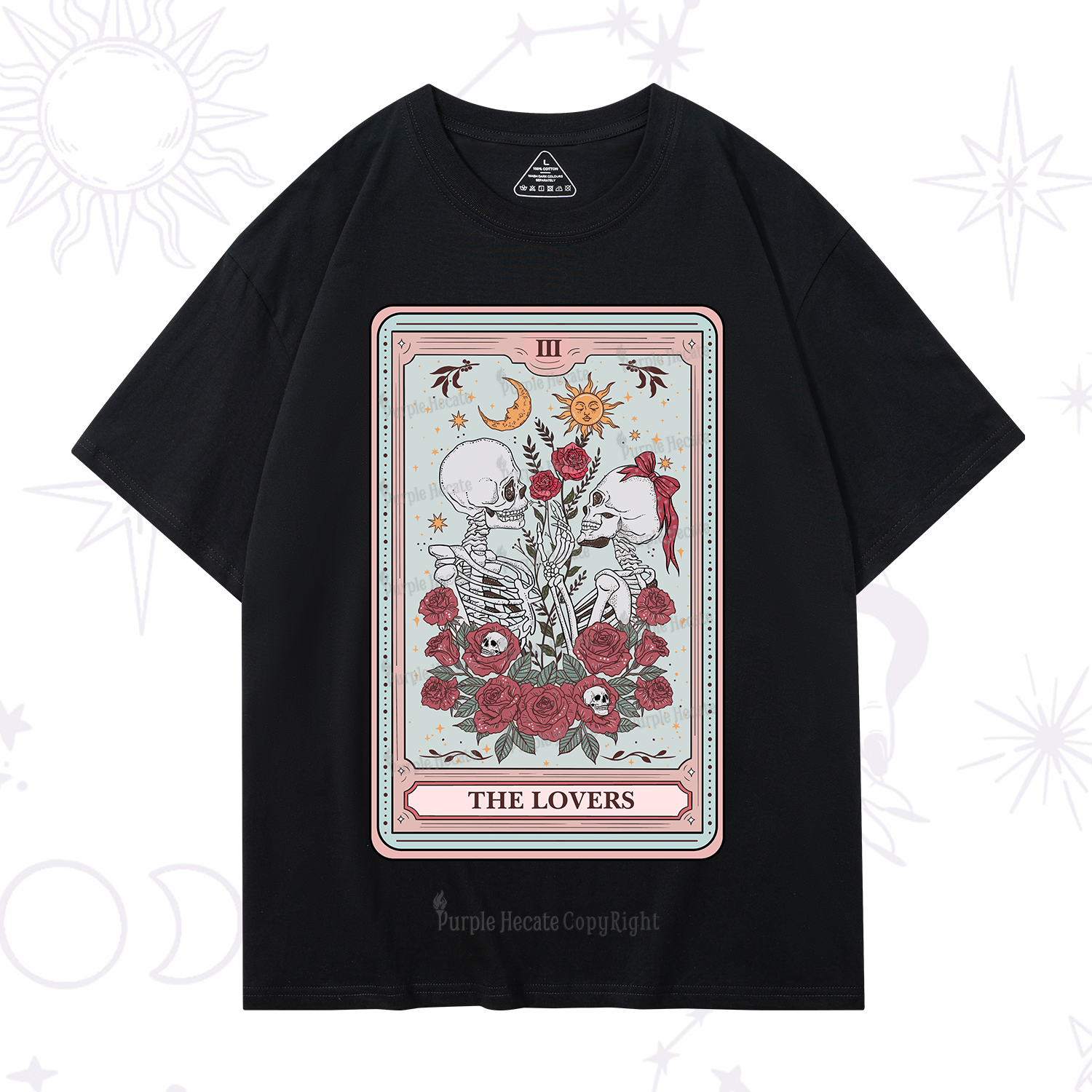 Purplehecate The Lovers Skeleton Tarot T-Shirt