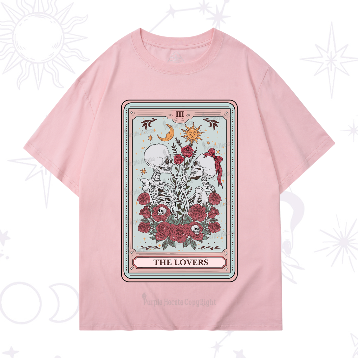 Purplehecate The Lovers Skeleton Tarot T-Shirt