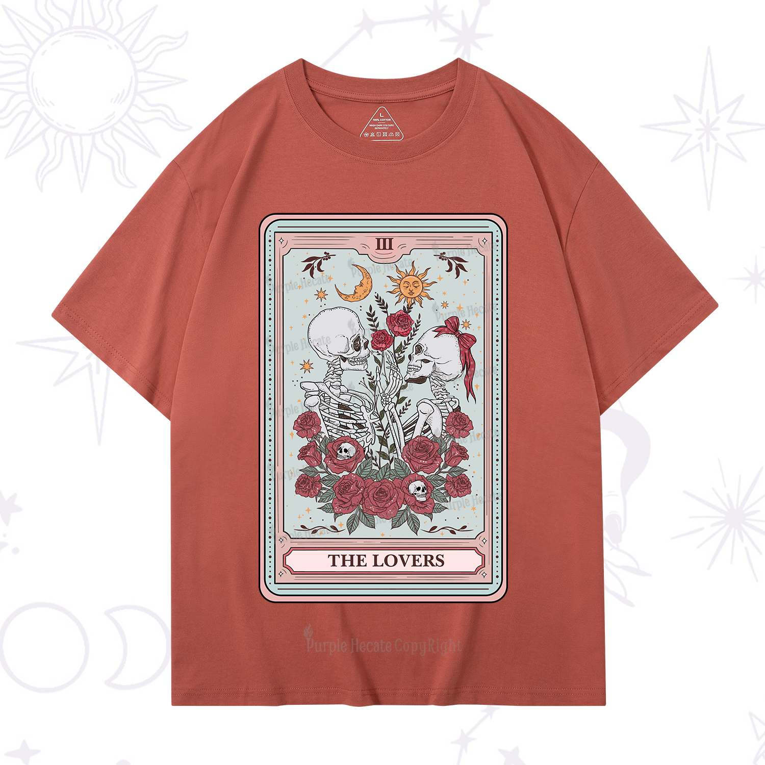 Purplehecate The Lovers Skeleton Tarot T-Shirt