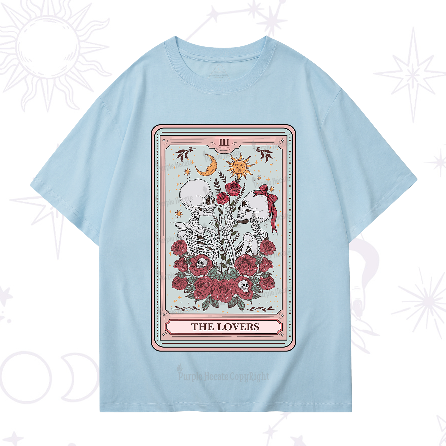 Purplehecate The Lovers Skeleton Tarot T-Shirt