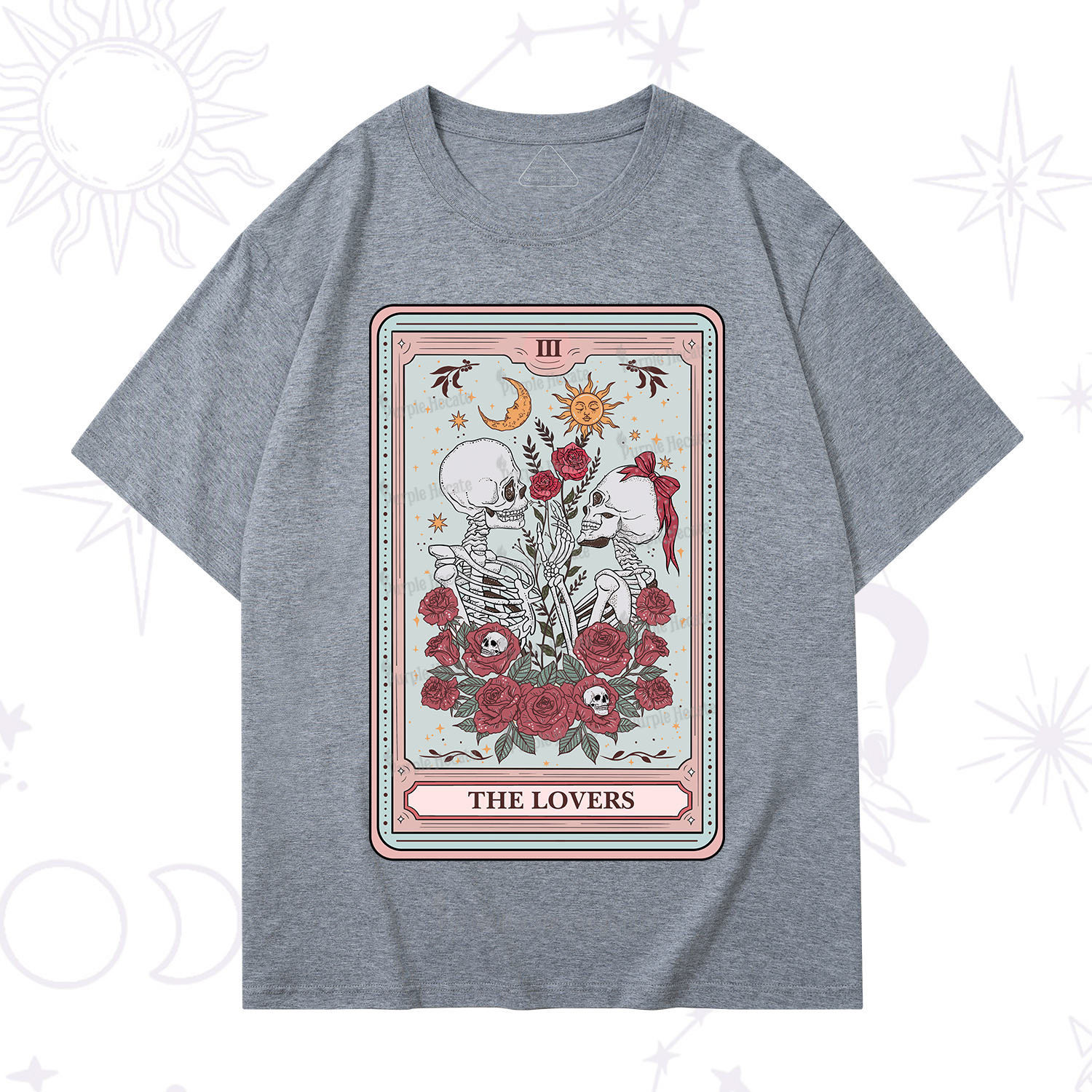 Purplehecate The Lovers Skeleton Tarot T-Shirt