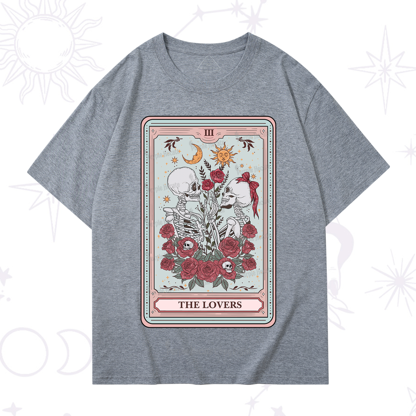 Purplehecate The Lovers Skeleton Tarot T-Shirt