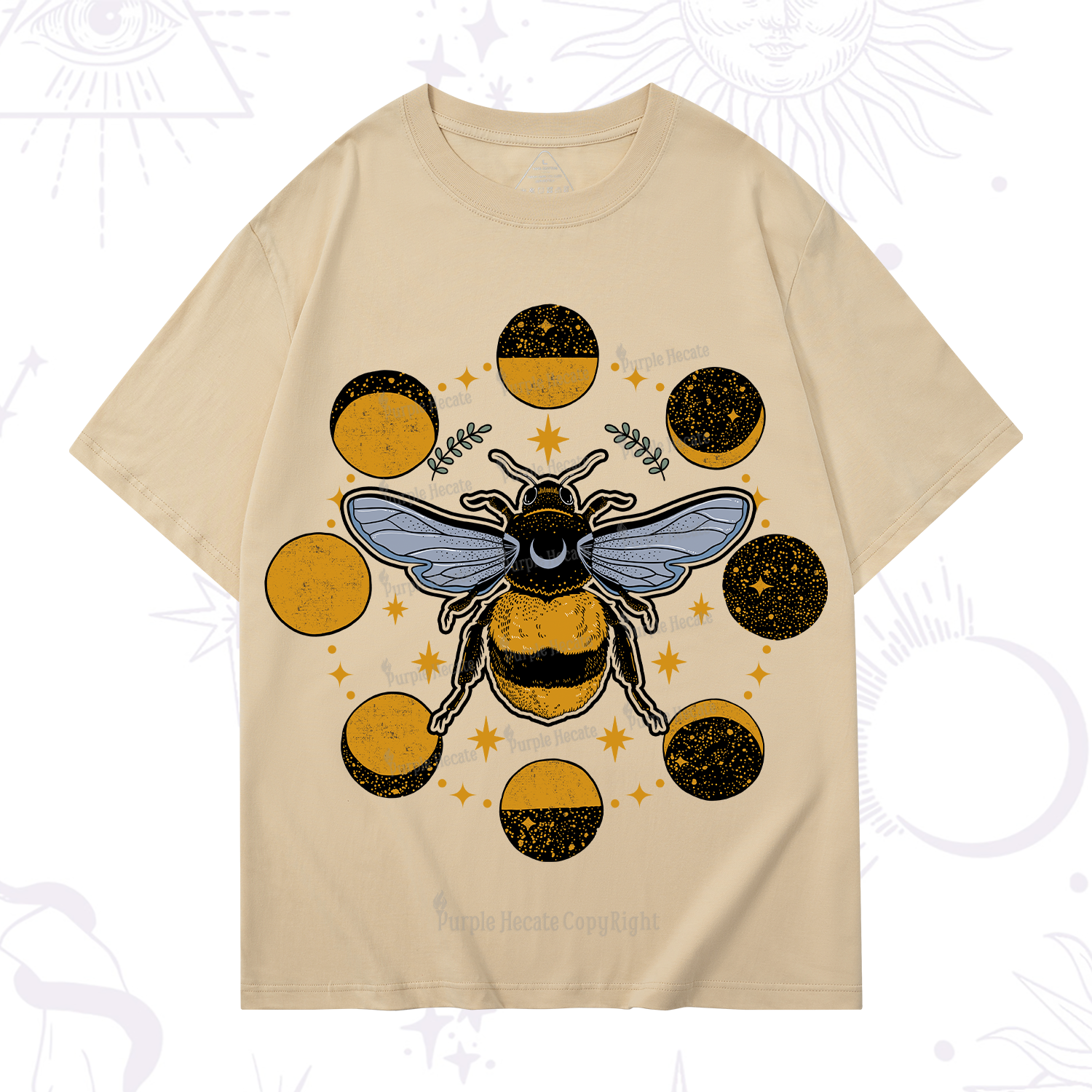 Purplehecate Phases of the Moon Bee T-Shirt