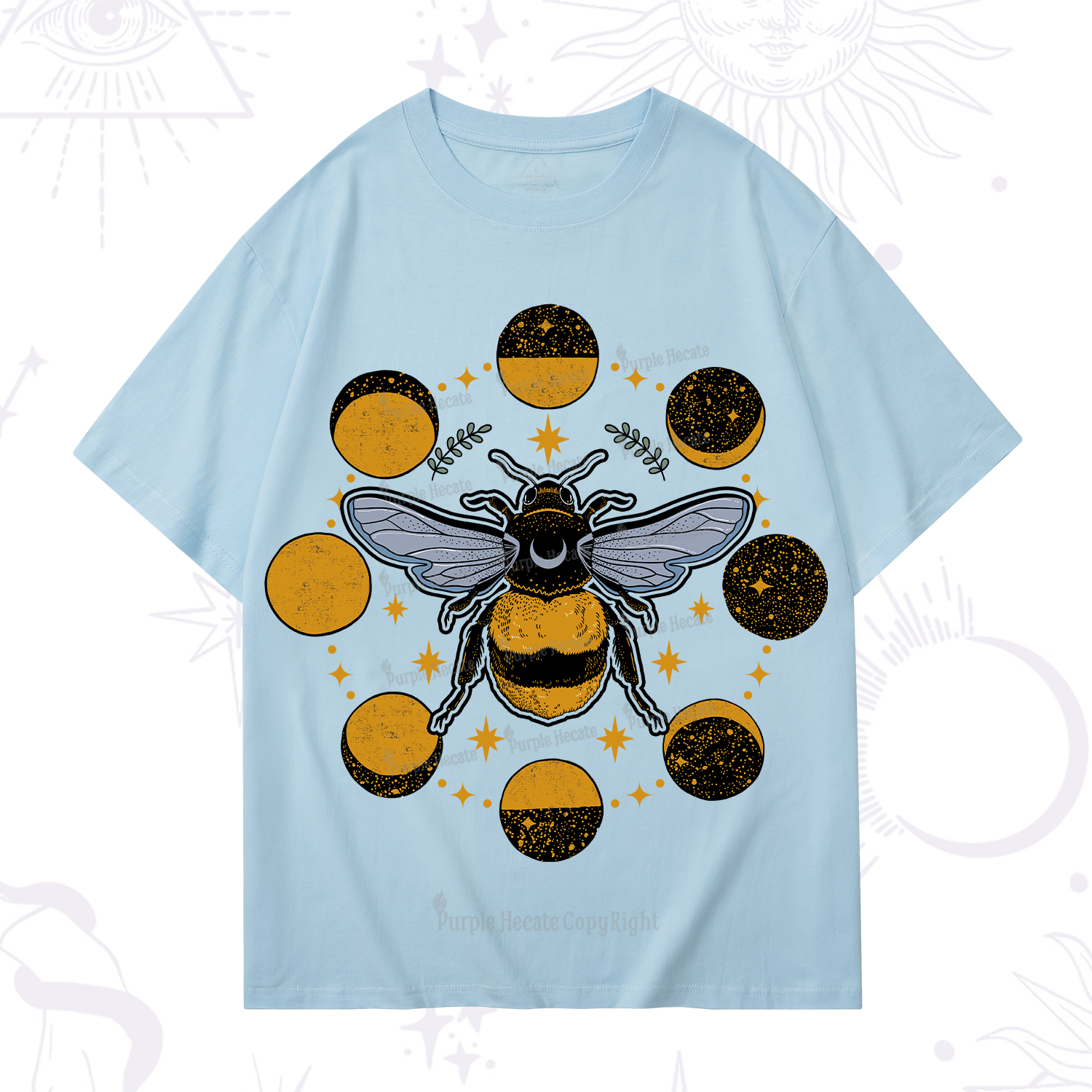Purplehecate Phases of the Moon Bee T-Shirt