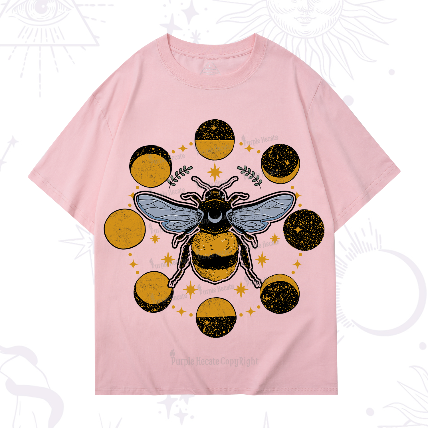 Purplehecate Phases of the Moon Bee T-Shirt
