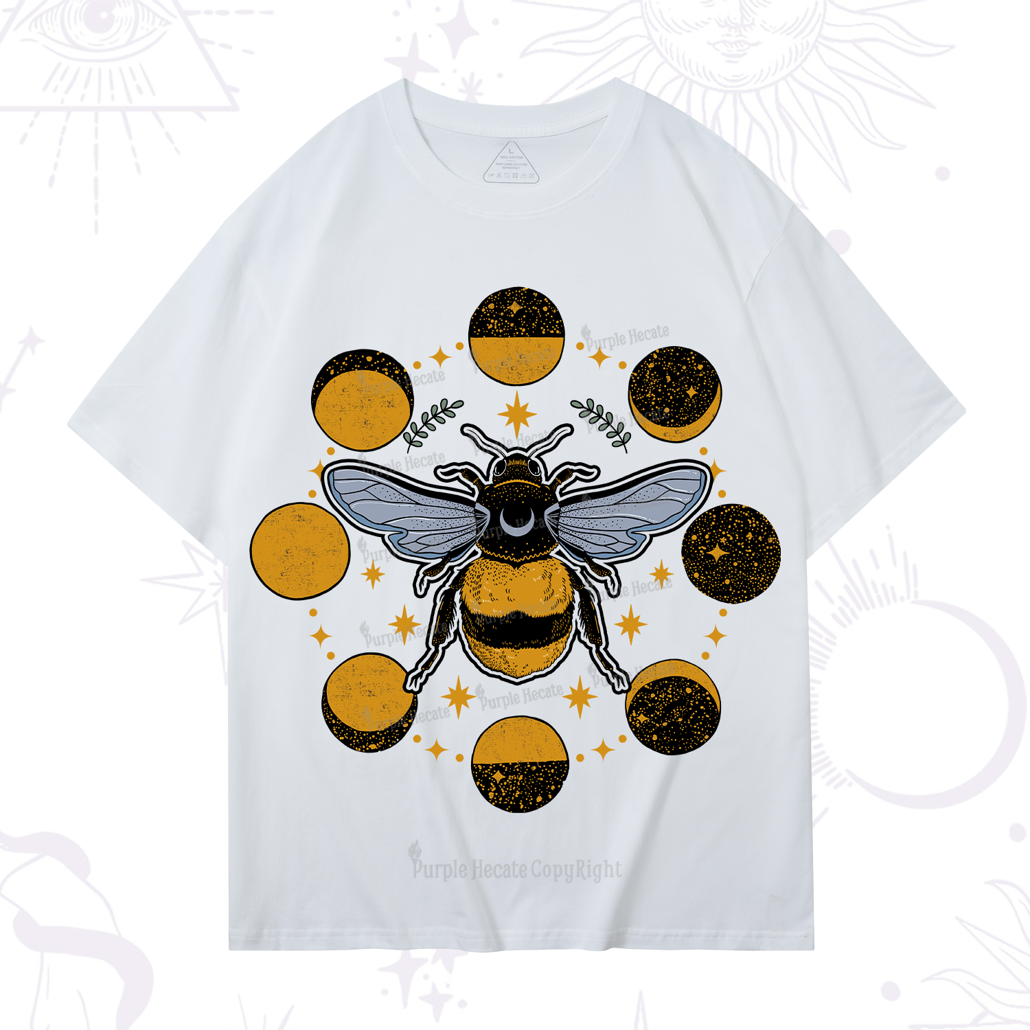 Purplehecate Phases of the Moon Bee T-Shirt