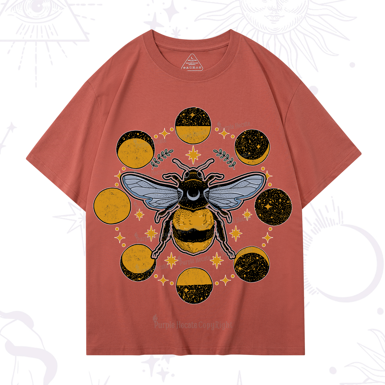 Purplehecate Phases of the Moon Bee T-Shirt