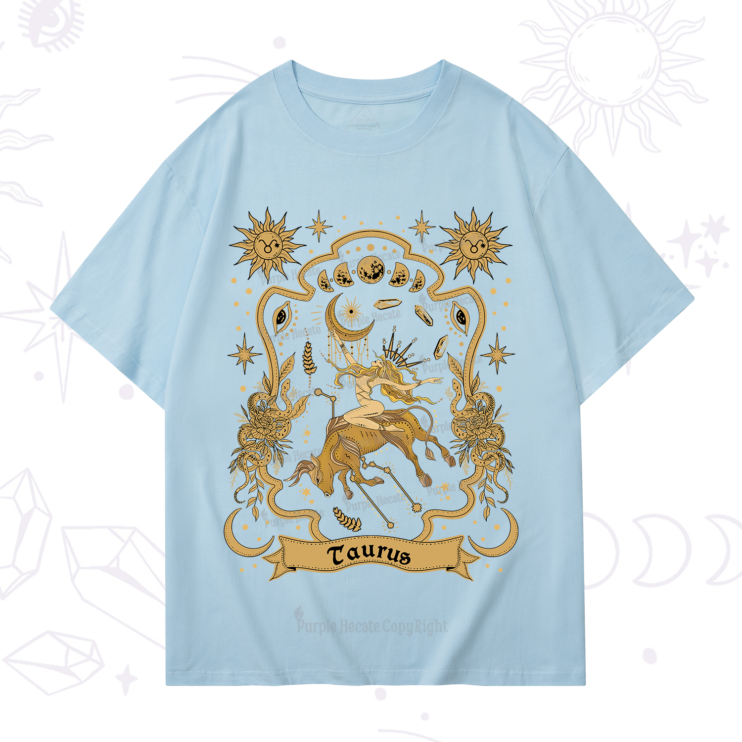 Purplehecate Taurus' Astral Mirage Zodiac T-Shirt
