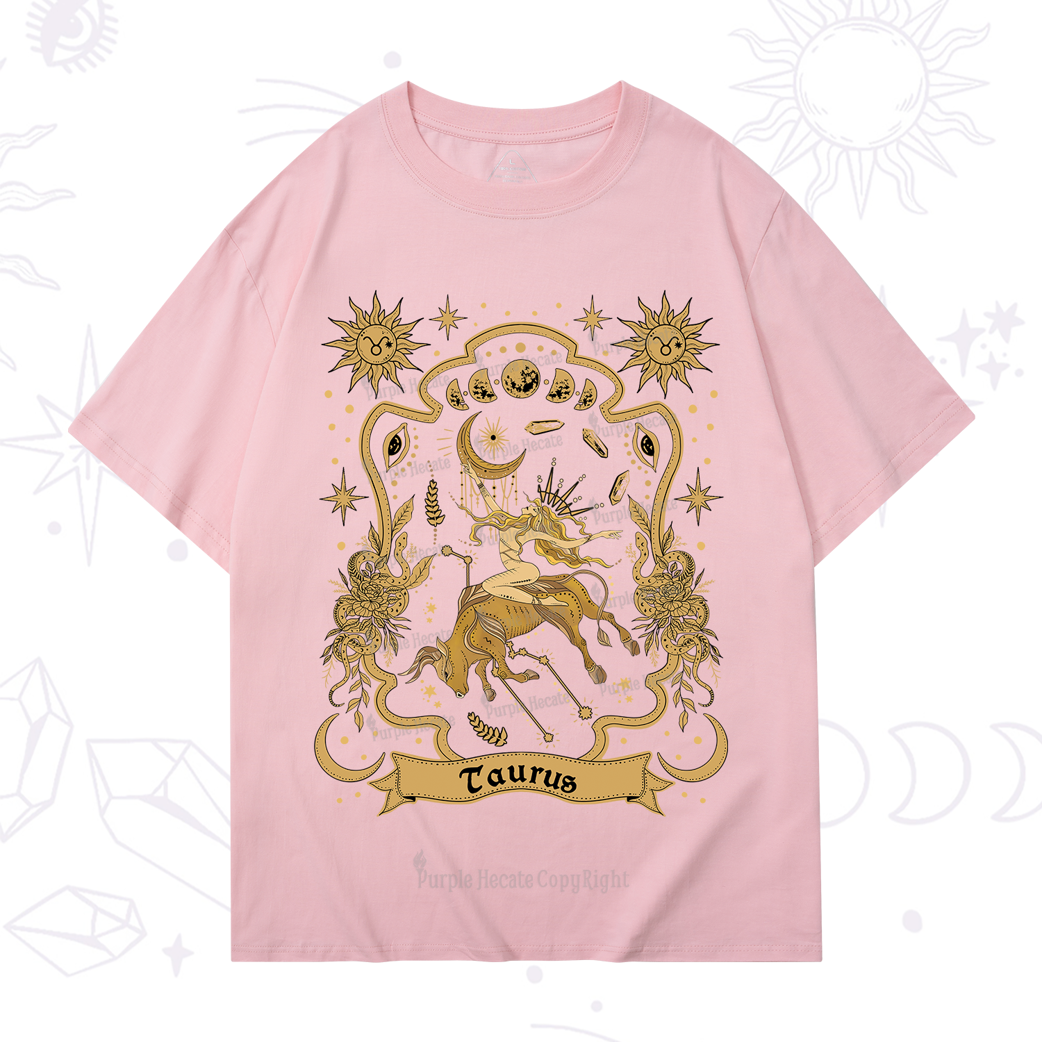 Purplehecate Taurus' Astral Mirage Zodiac T-Shirt