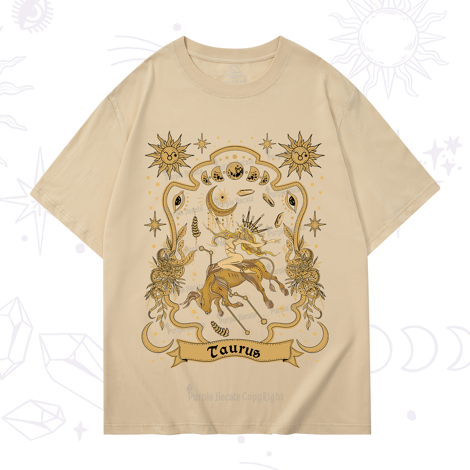Purplehecate Taurus' Astral Mirage Zodiac T-Shirt