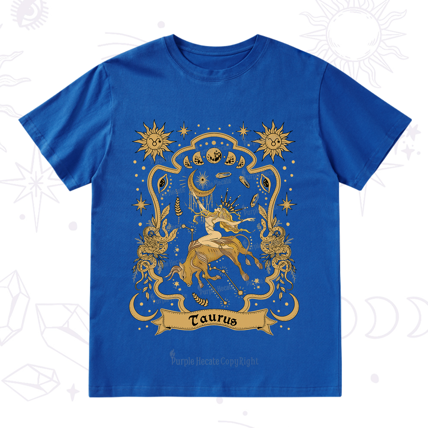Purplehecate Taurus' Astral Mirage Zodiac T-Shirt