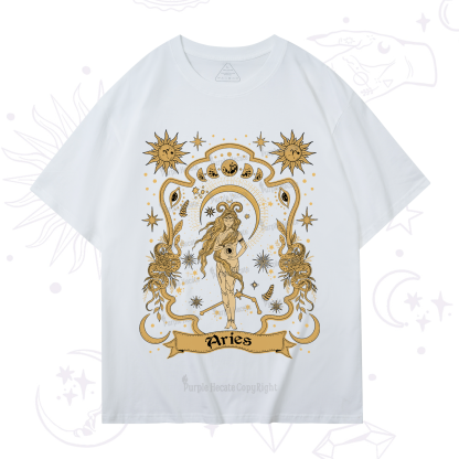 Purplehecate Aries' Astral Mirage Zodiac T-Shirt