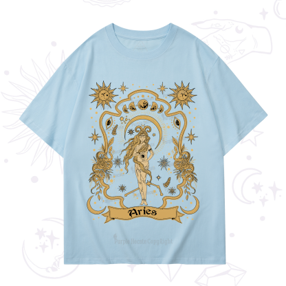 Purplehecate Aries' Astral Mirage Zodiac T-Shirt