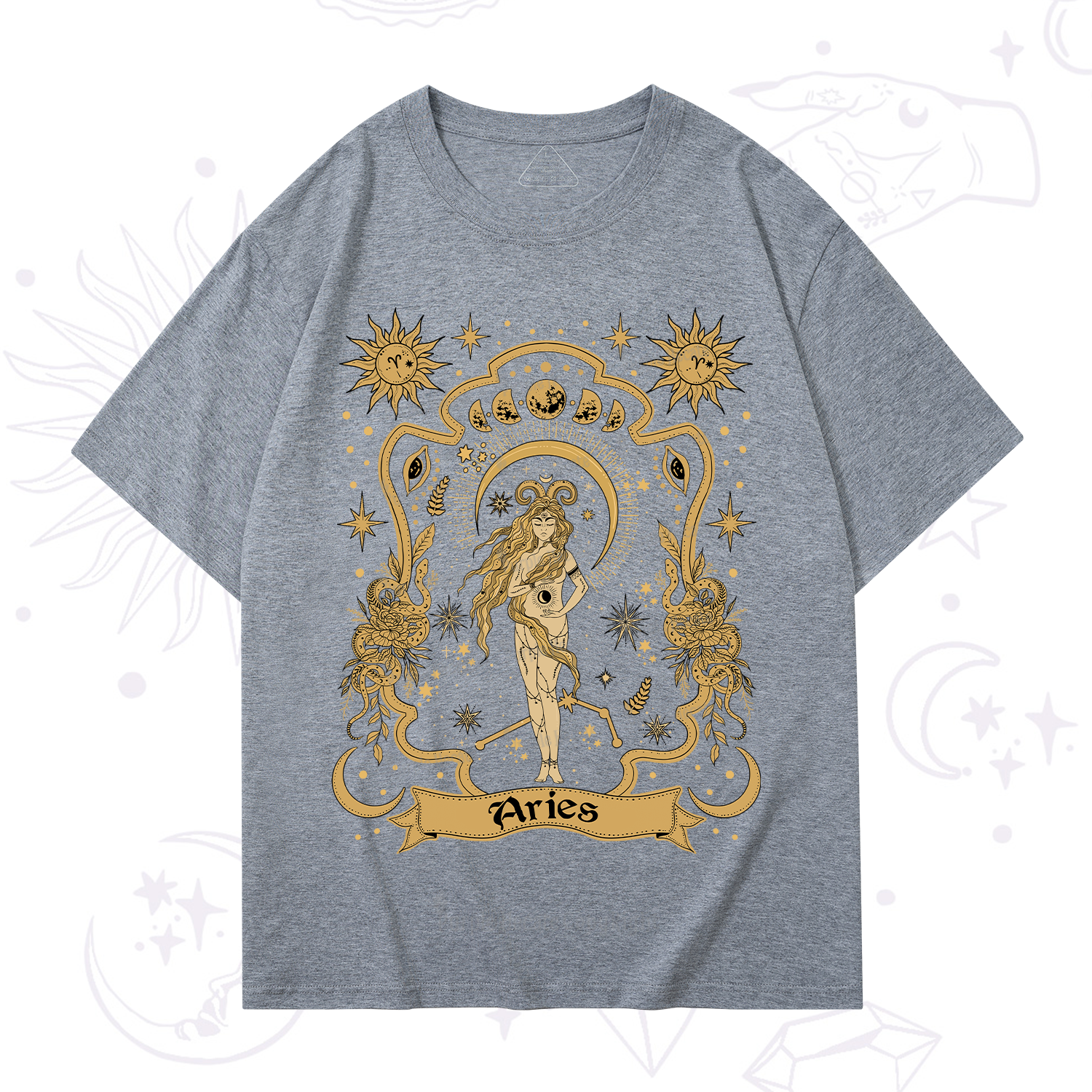 Purplehecate Aries' Astral Mirage Zodiac T-Shirt