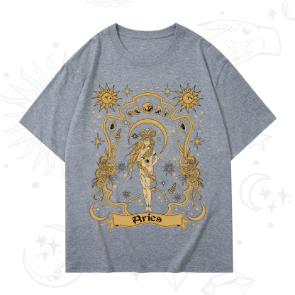 Purplehecate Aries' Astral Mirage Zodiac T-Shirt