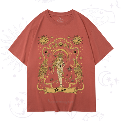 Purplehecate Aries' Astral Mirage Zodiac T-Shirt