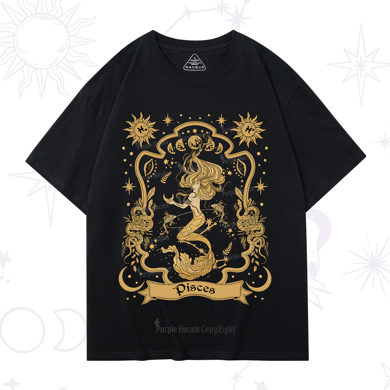 Purplehecate Pisces' Astral Mirage Zodiac T-Shirt