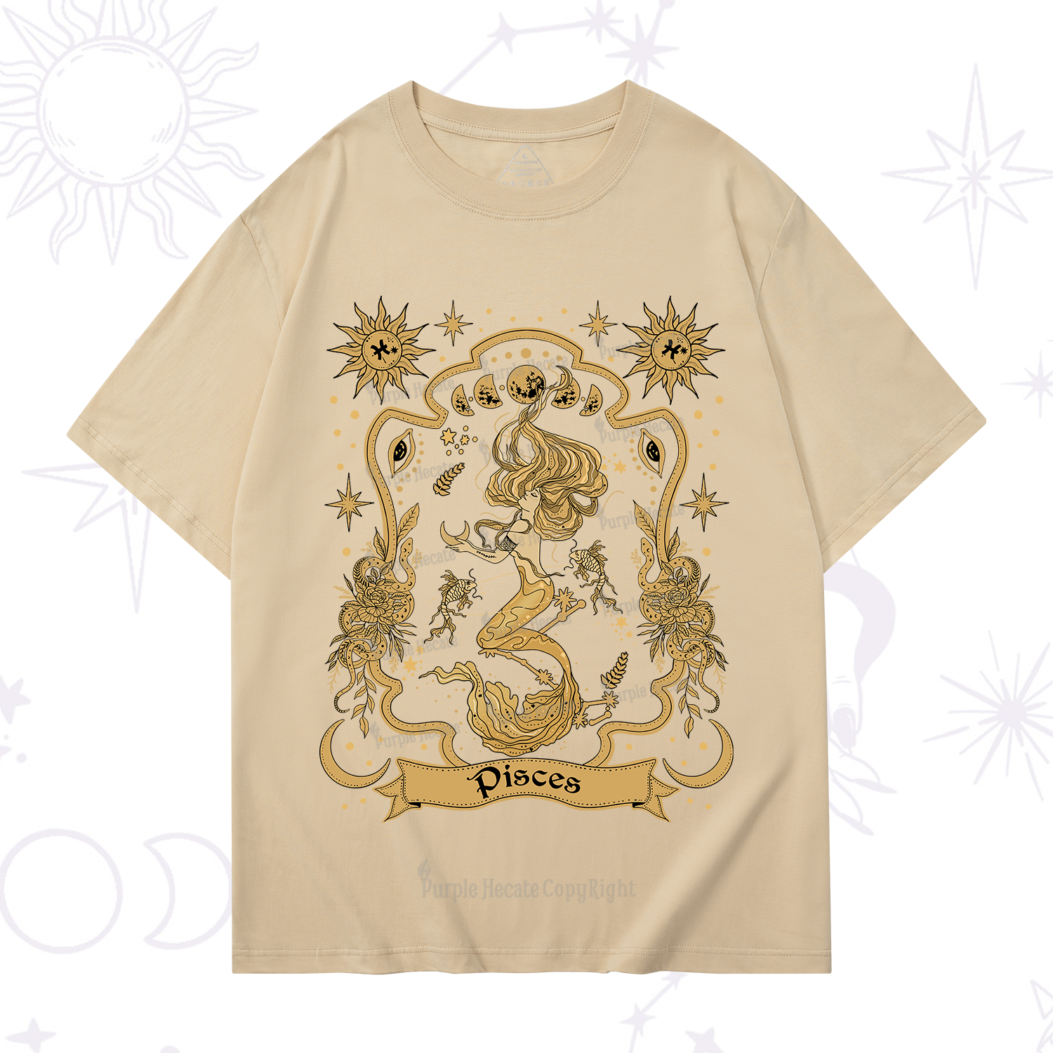 Purplehecate Pisces' Astral Mirage Zodiac T-Shirt