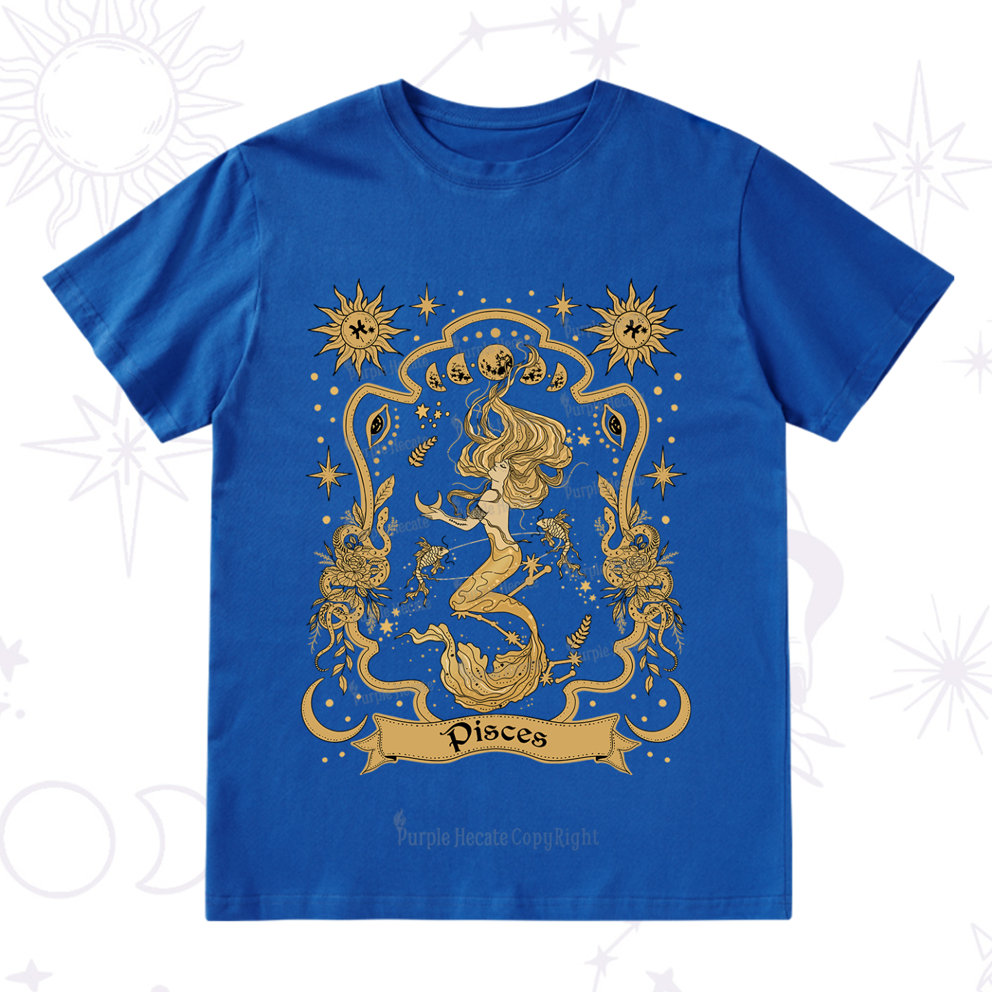 Purplehecate Pisces' Astral Mirage Zodiac T-Shirt