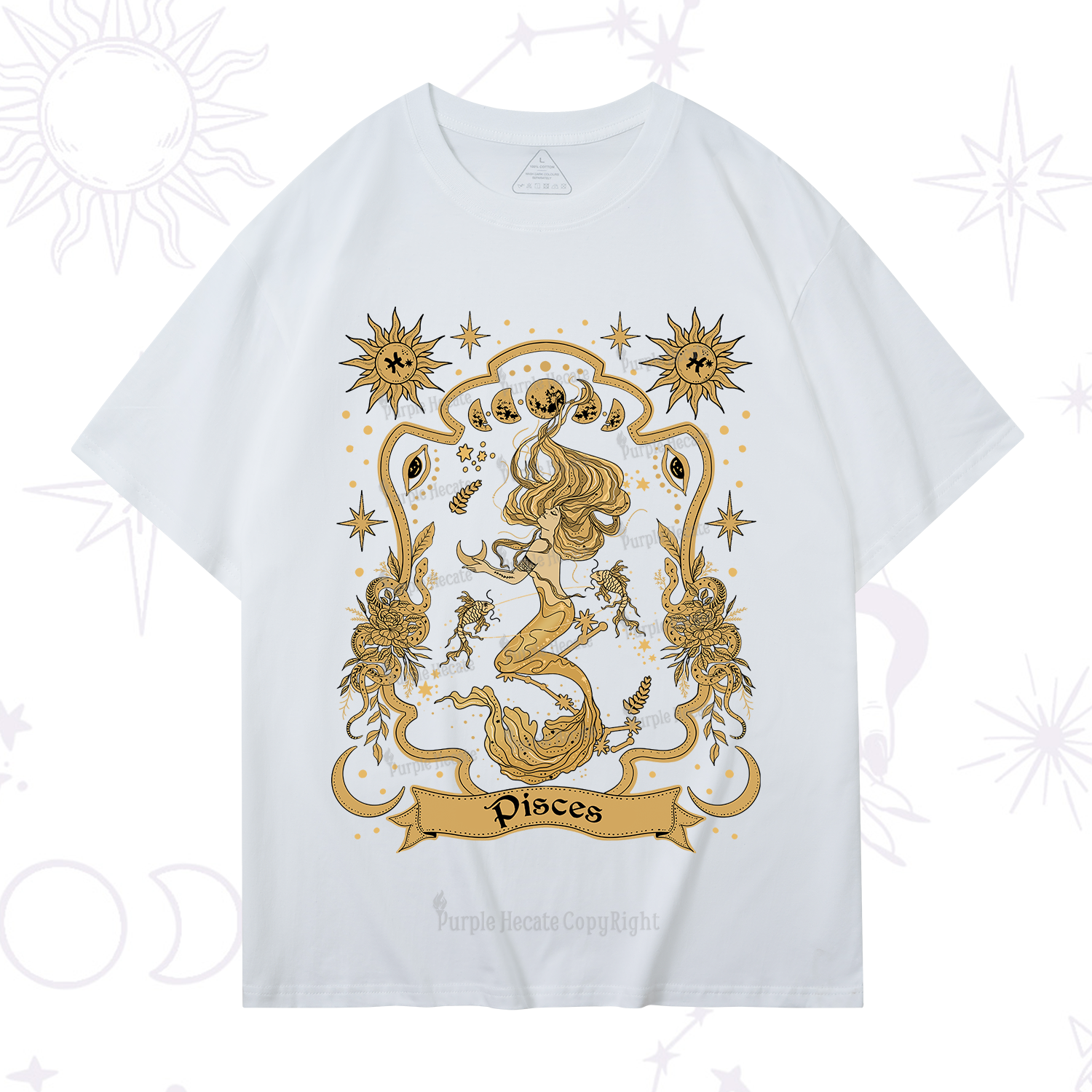 Purplehecate Pisces' Astral Mirage Zodiac T-Shirt