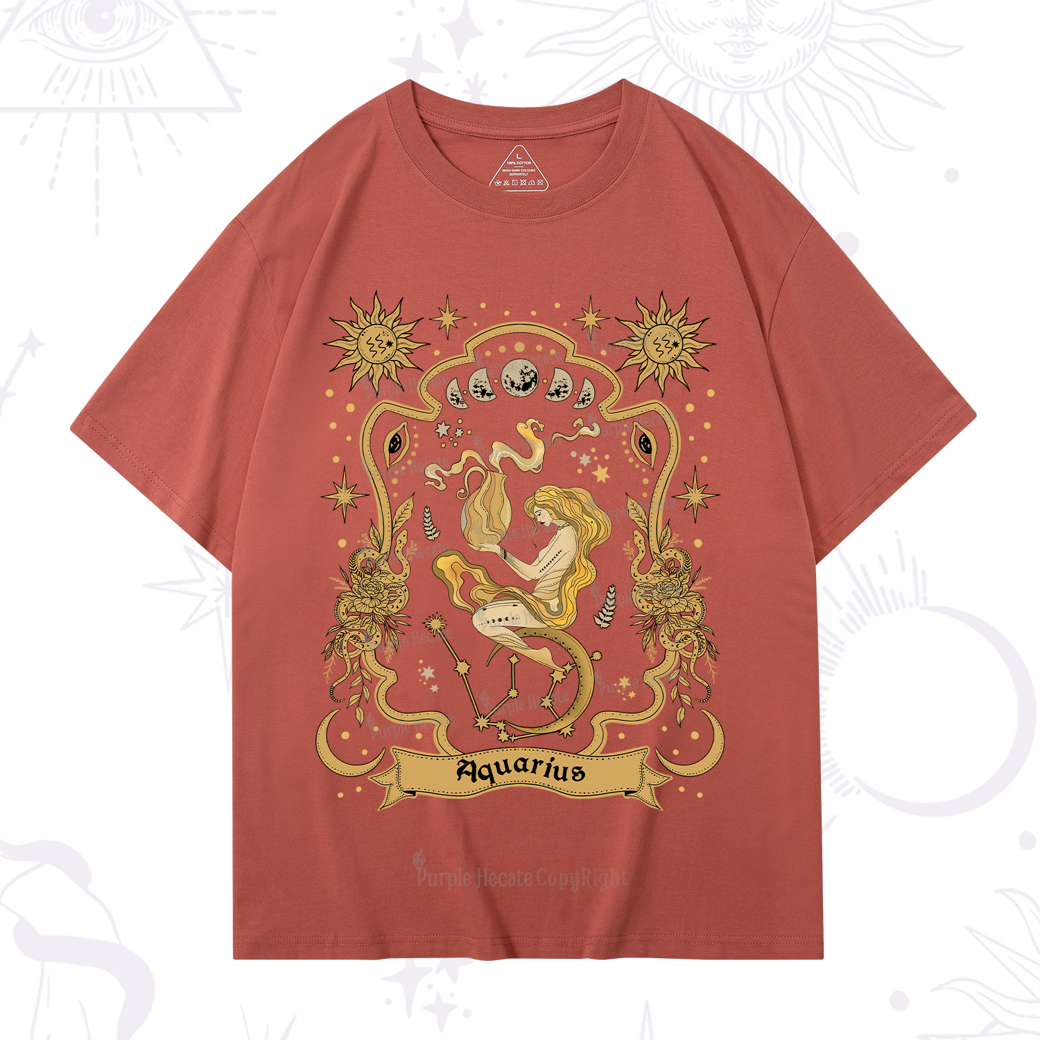 Purplehecate Aquarius' Astral Mirage Zodiac T-Shirt