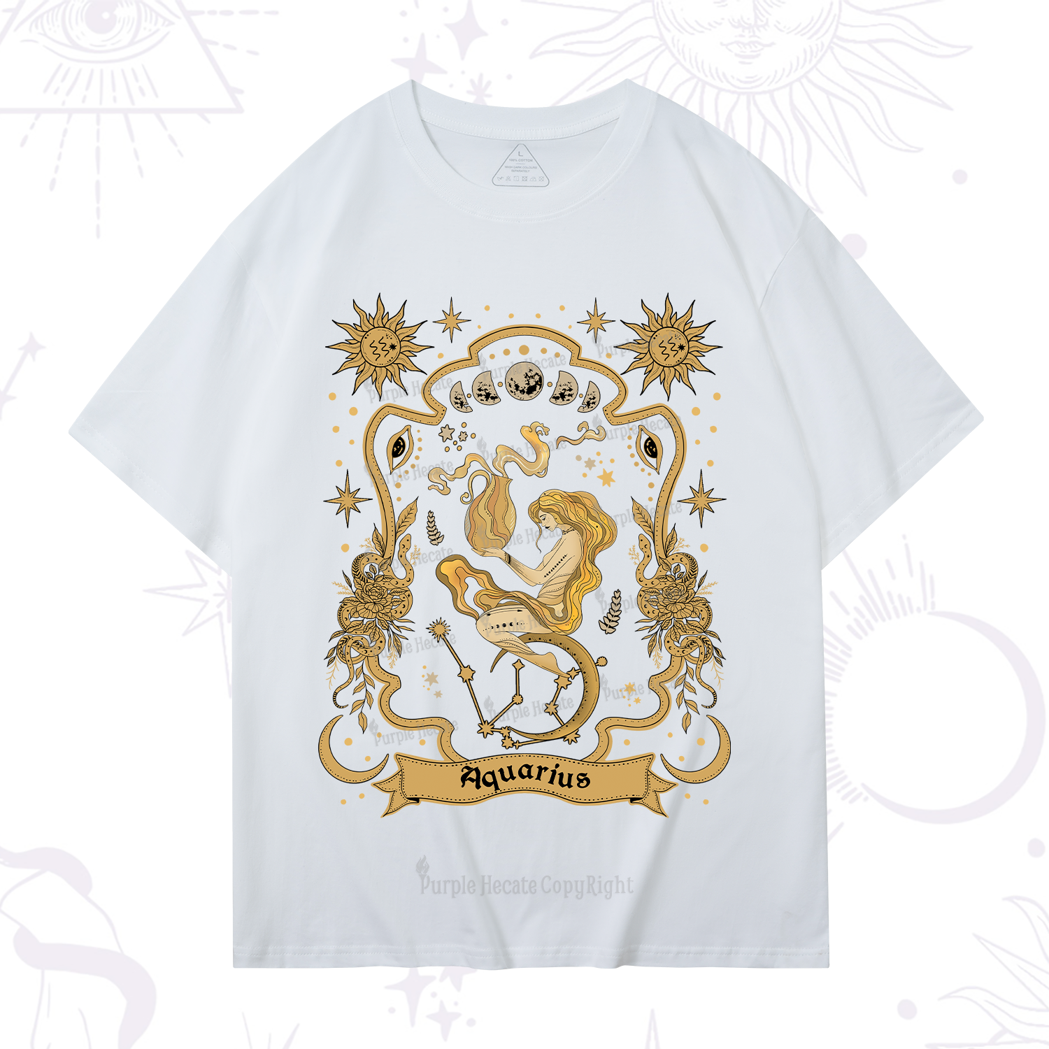 Purplehecate Aquarius' Astral Mirage Zodiac T-Shirt