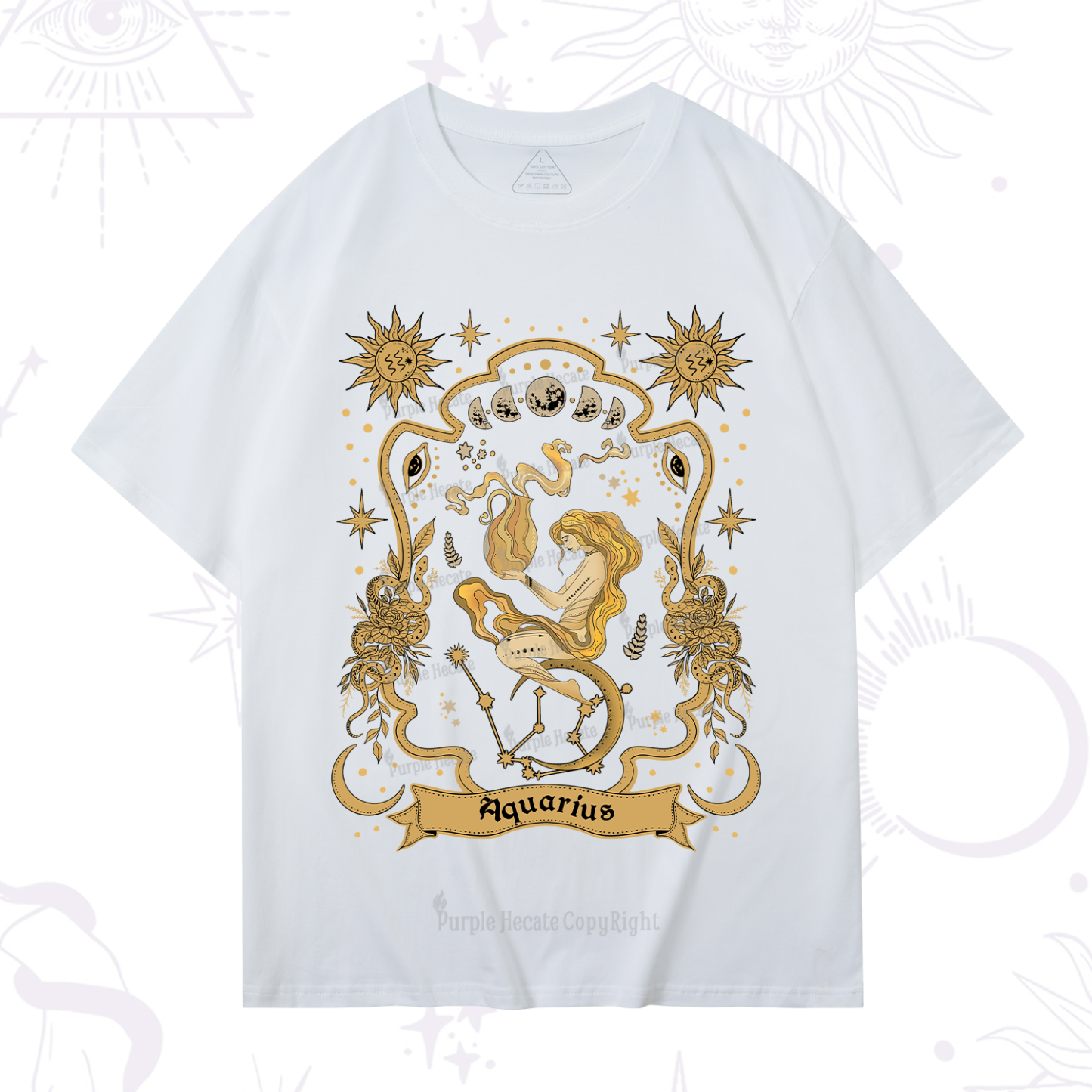 Purplehecate Aquarius' Astral Mirage Zodiac T-Shirt