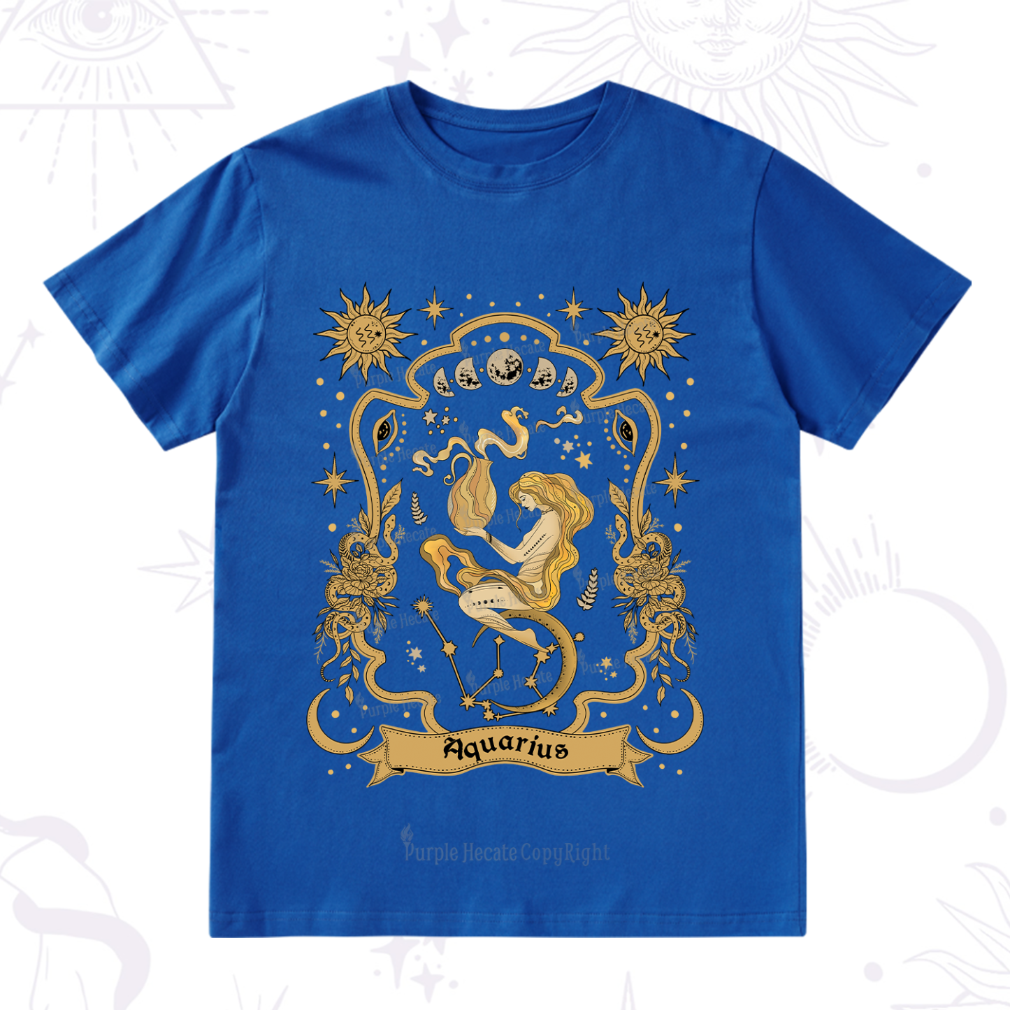 Purplehecate Aquarius' Astral Mirage Zodiac T-Shirt