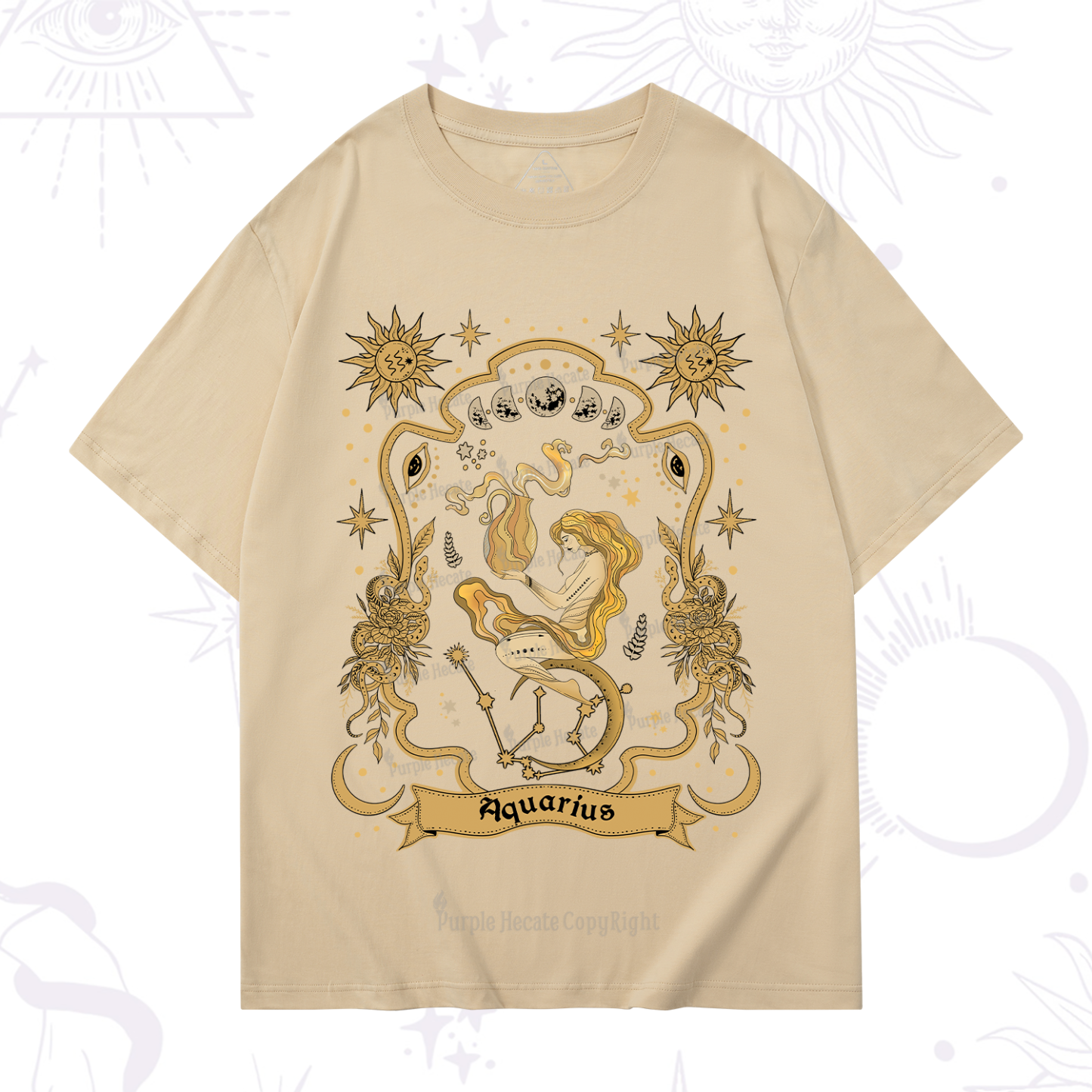 Purplehecate Aquarius' Astral Mirage Zodiac T-Shirt