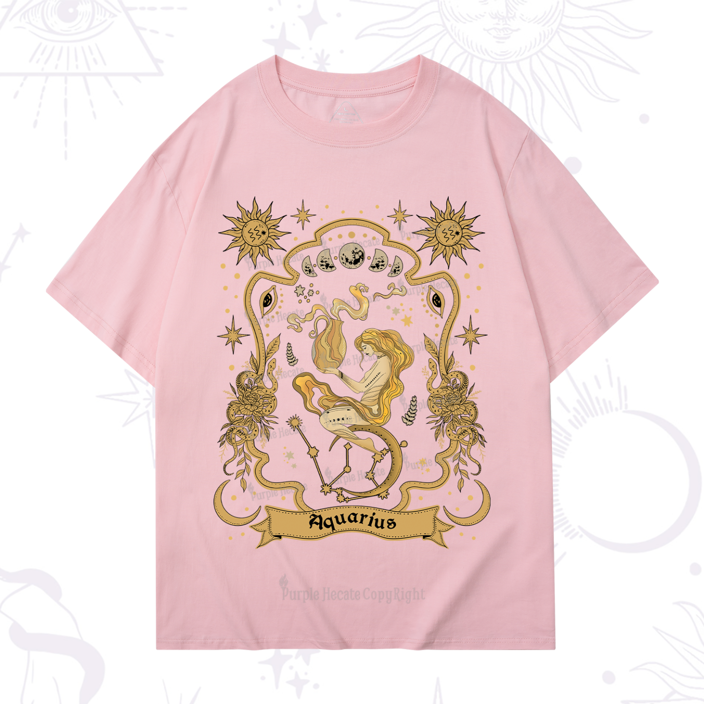 Purplehecate Aquarius' Astral Mirage Zodiac T-Shirt