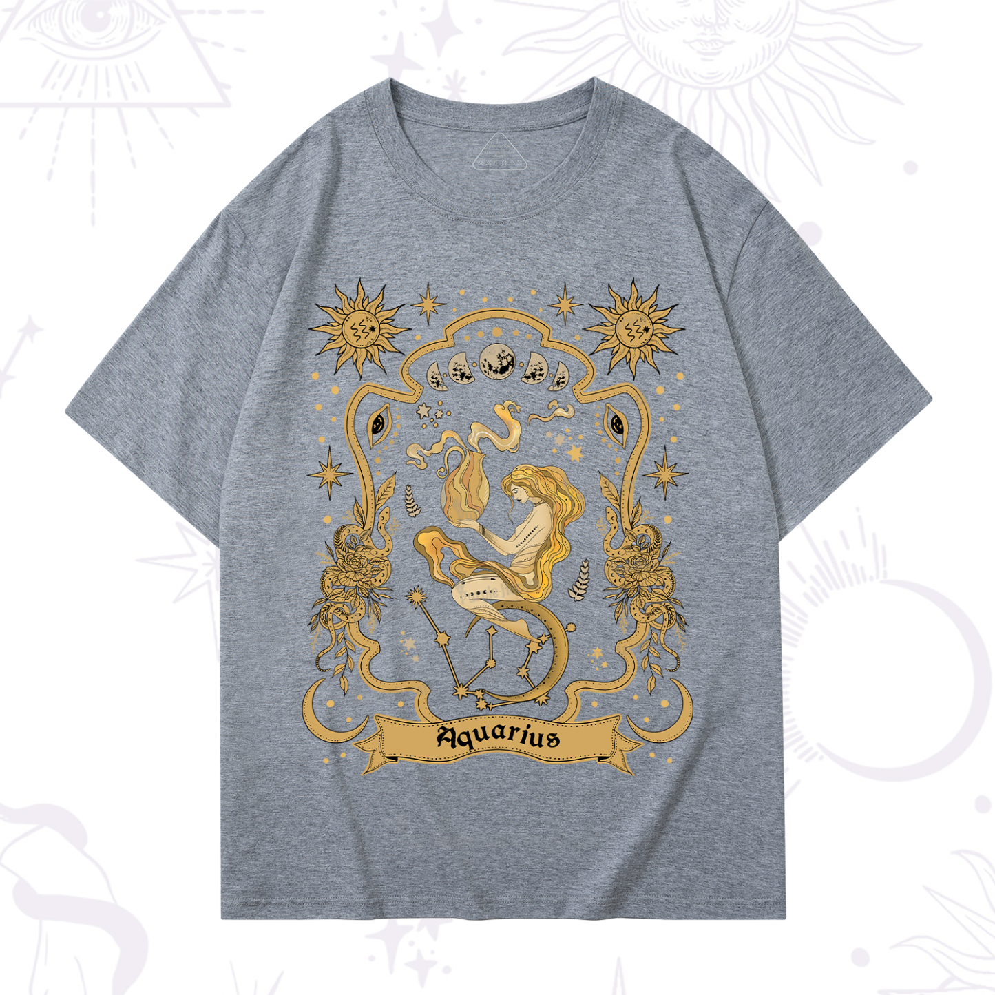 Purplehecate Aquarius' Astral Mirage Zodiac T-Shirt