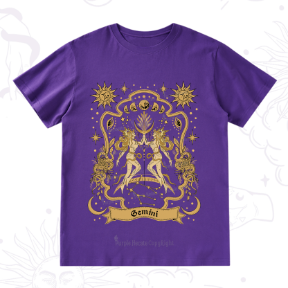 Purplehecate Gemini' Astral Mirage Zodiac T-Shirt