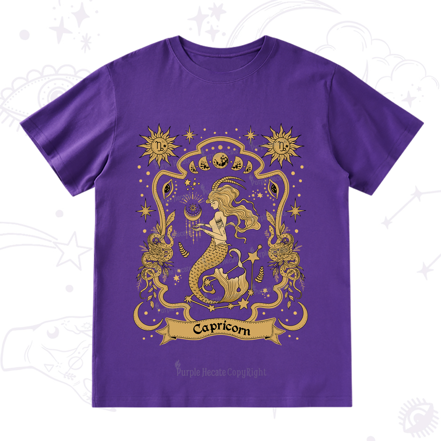 Purplehecate Capricorn' Astral Mirage Zodiac T-Shirt